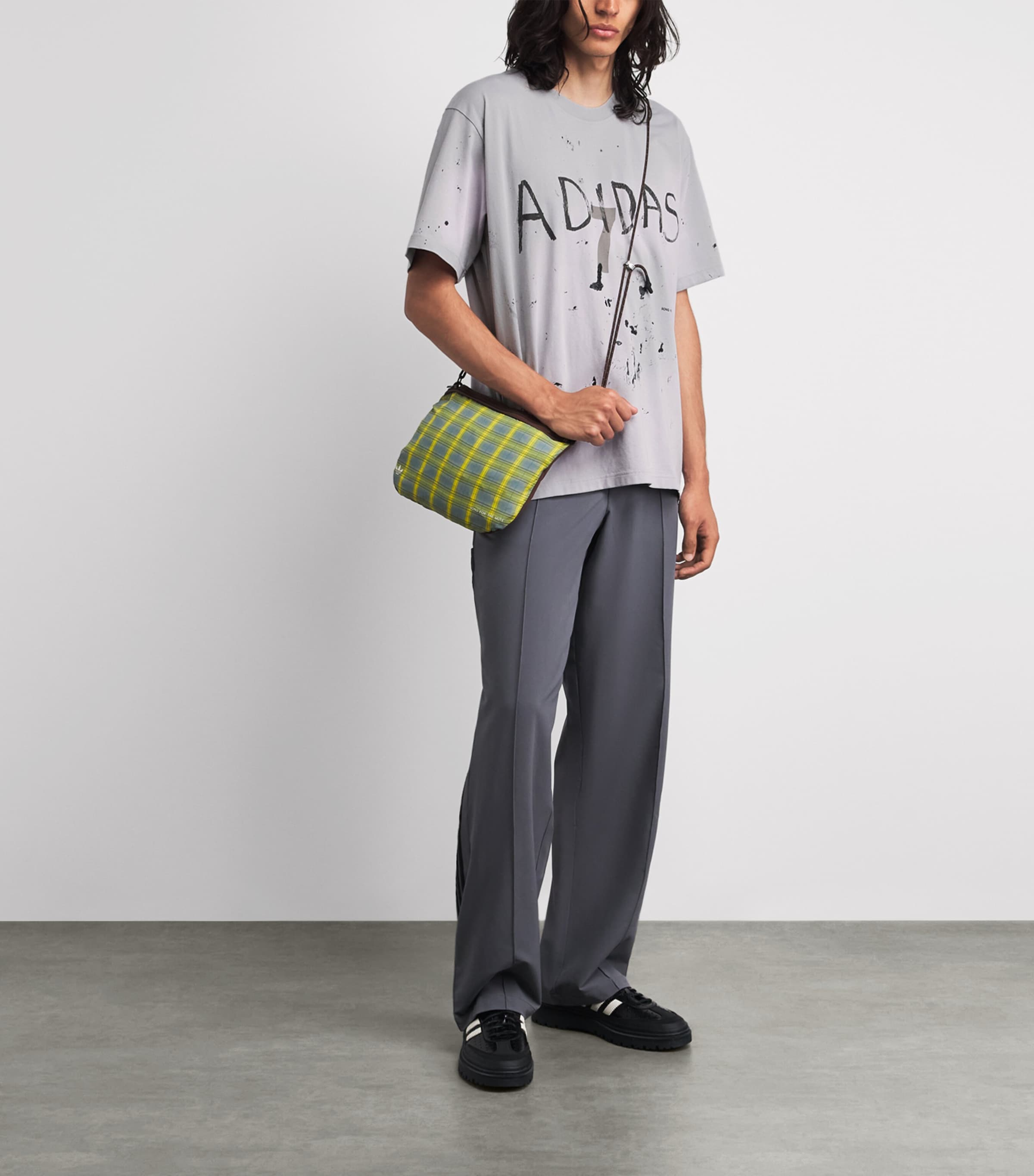 adidas Mens x Song for the Mute 7 Printed T-Shirt Grey Two Image 2