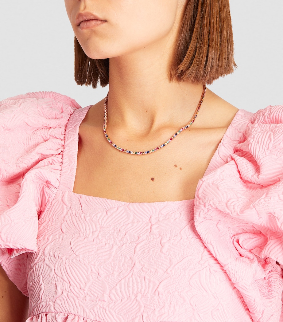 Rose Gold, Diamond and Rainbow Sapphire Hepburn Necklace ROSE GOLD Image 4