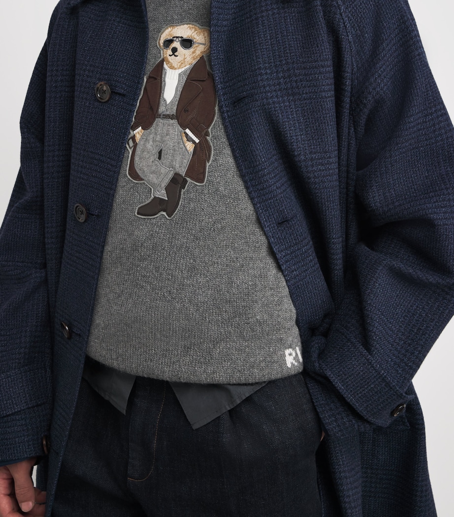 Cashmere Polo Bear Sweater GREY HTR Image 6