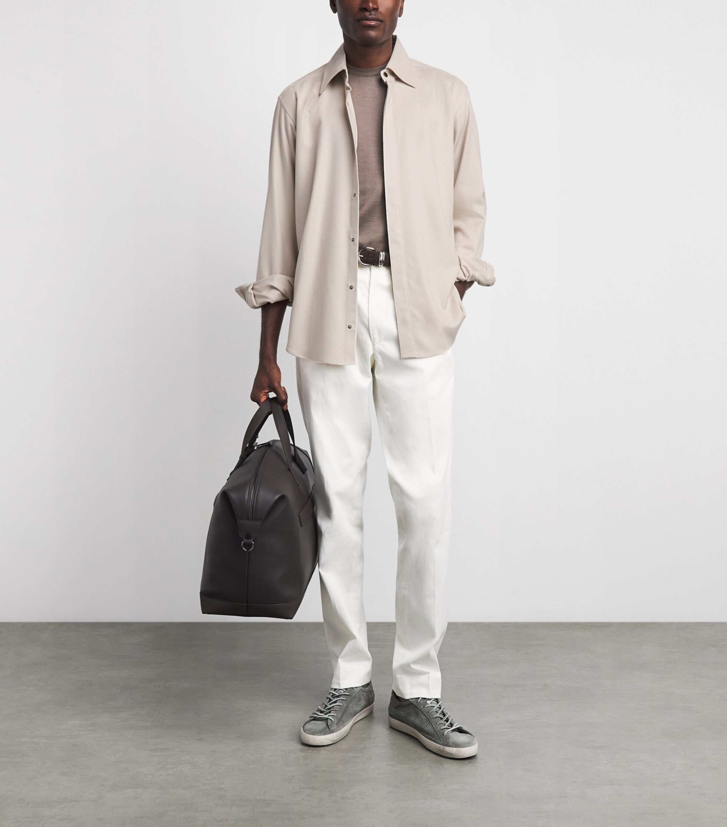 Herno Mens Silk-Cashmere Shirt Chantilly Image 2