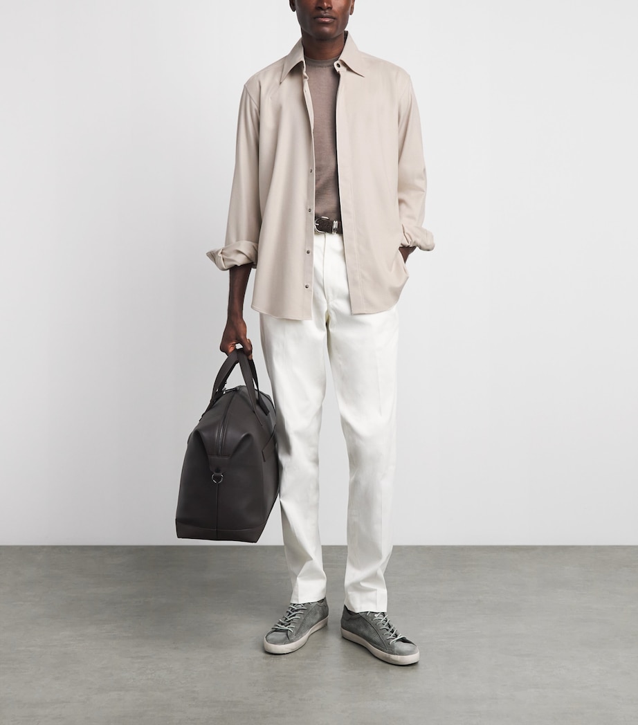 Herno Mens Silk-Cashmere Shirt Chantilly Image 2