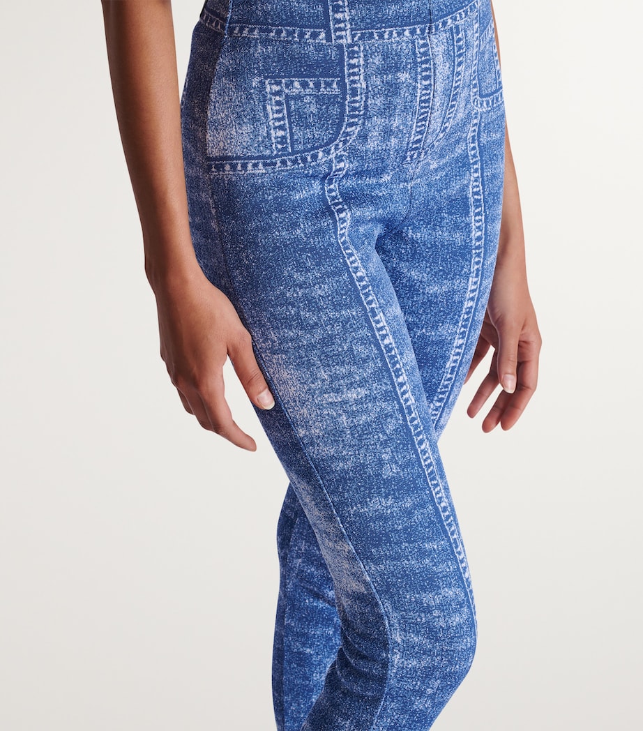 High-Waist Denim-Effect Leggings 6FF BLEU JEAN Image 6