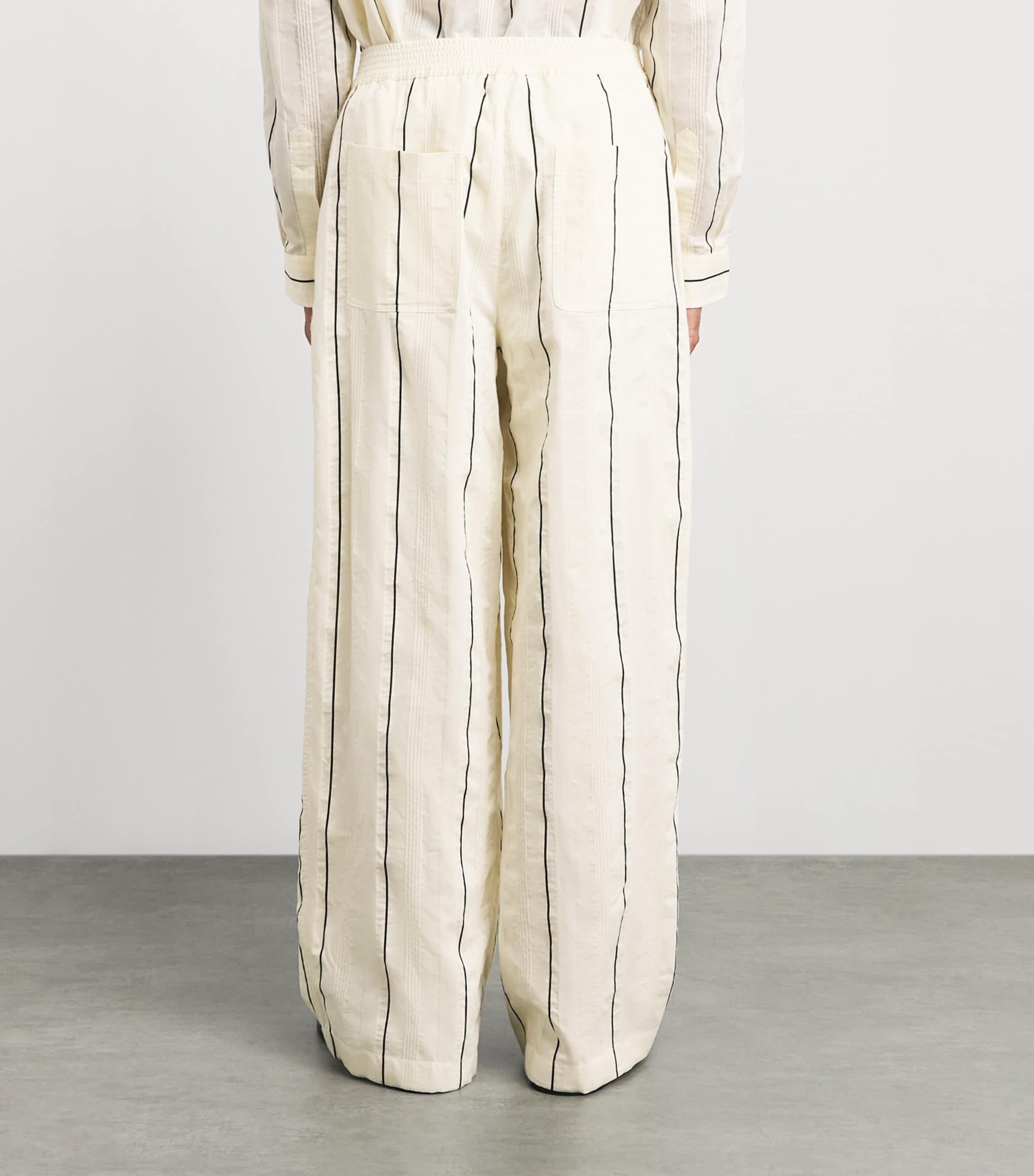 Jacquemus Mens Cotton-Silk Pyjama Trousers Stripe White/blk Image 5