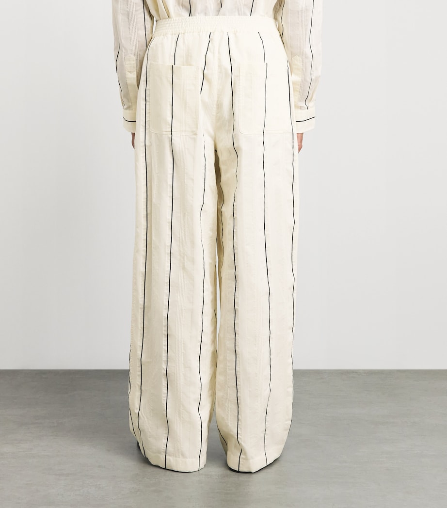 Jacquemus Mens Cotton-Silk Pyjama Trousers Stripe White/blk Image 5