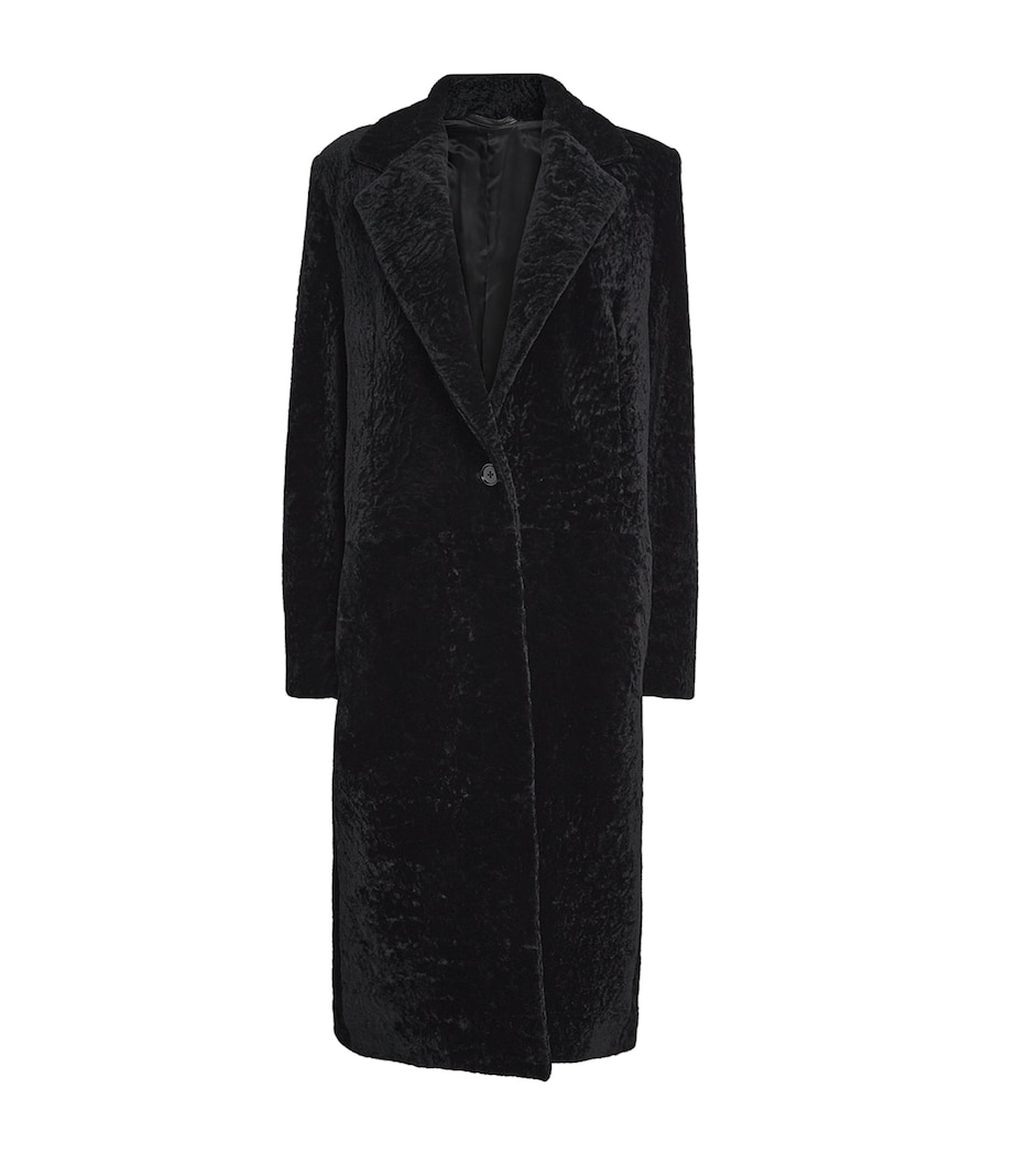 Shearling Trench Coat 001 BLACK Image 1