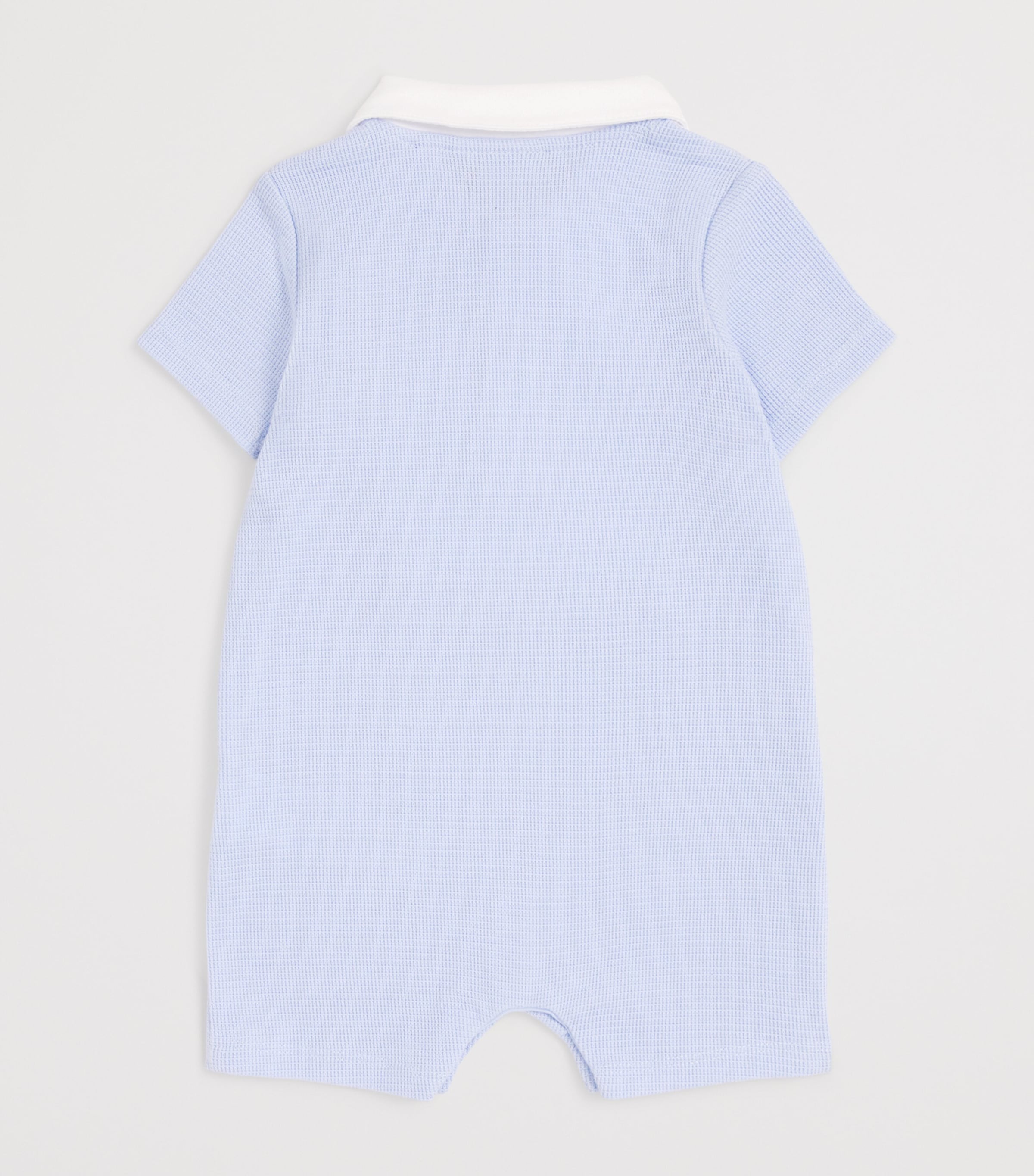 Cotton Contrast-Bib Playsuit (1-18 Months) 771PALE BLUE Image 2