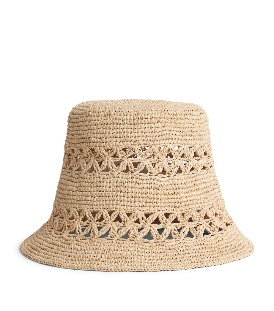 Zimmermann Raffia Woven Bucket Hat Natural Image 1