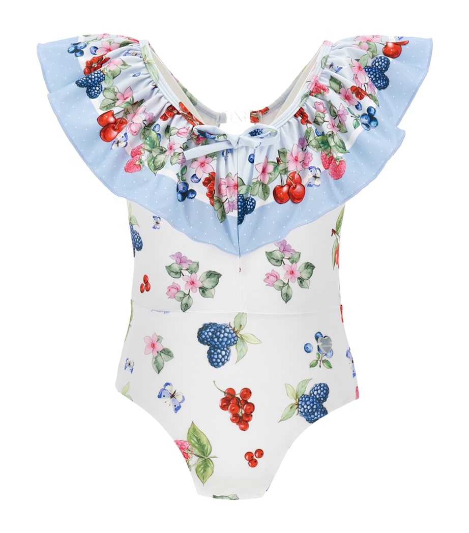 Fruit Print Ruffled Swimsuit (2-13 Years) BIANCO Image 1