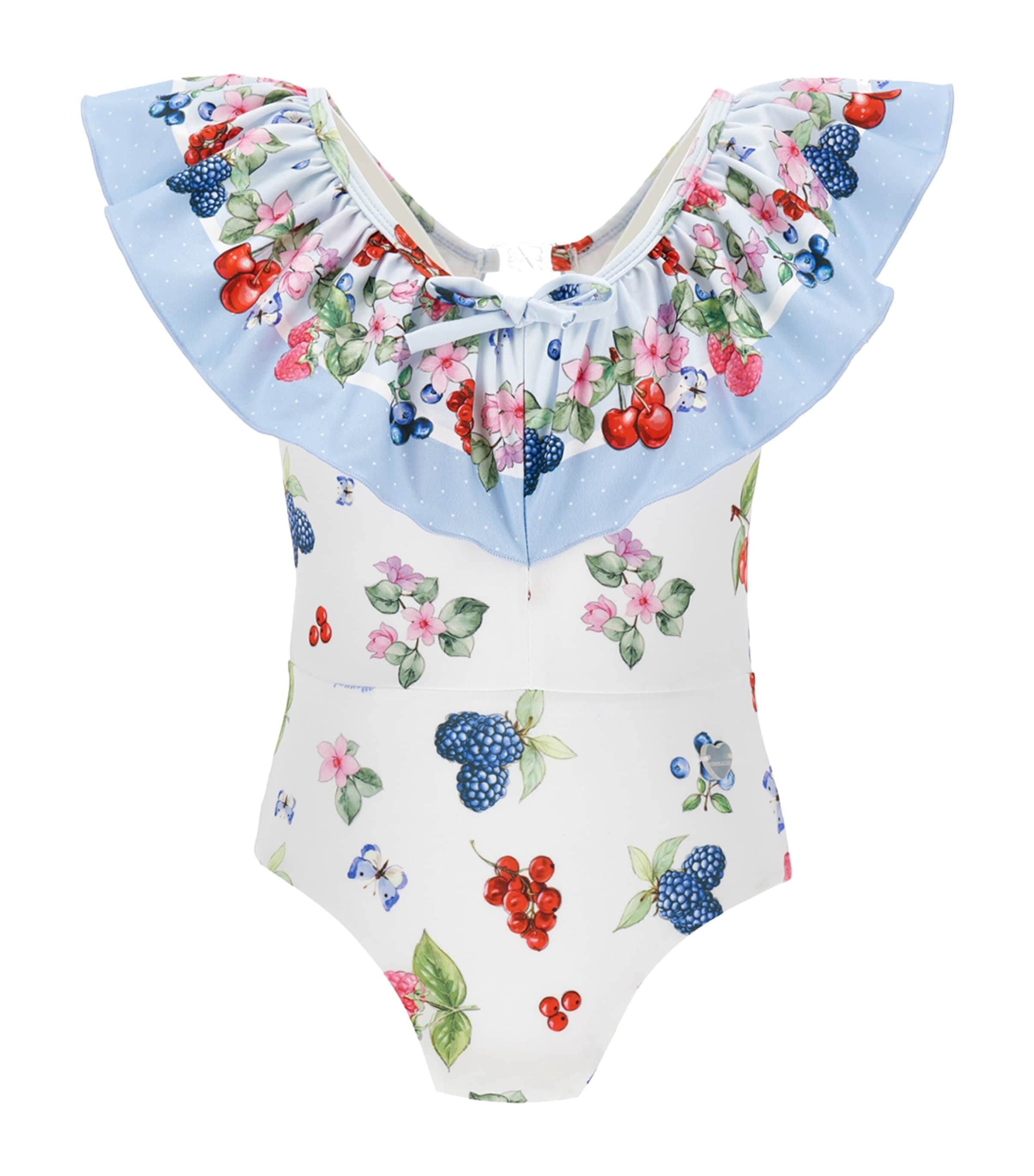 Monnalisa Fruit Print Ruffled Swimsuit (2-13 Years) | Girls Clothing | Swimwear | Swimsuits | Designers | Monnalisa