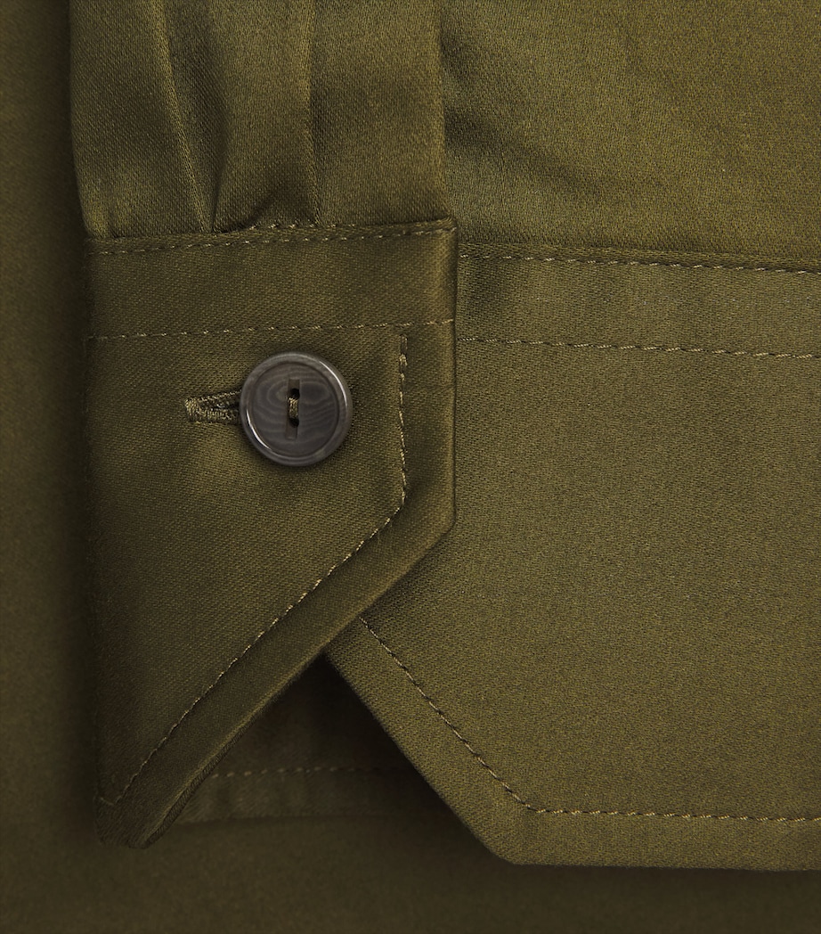 Palmer//Harding Womens Sateen Cotton Twisted Shirt Green Cotton Sateen Image 7