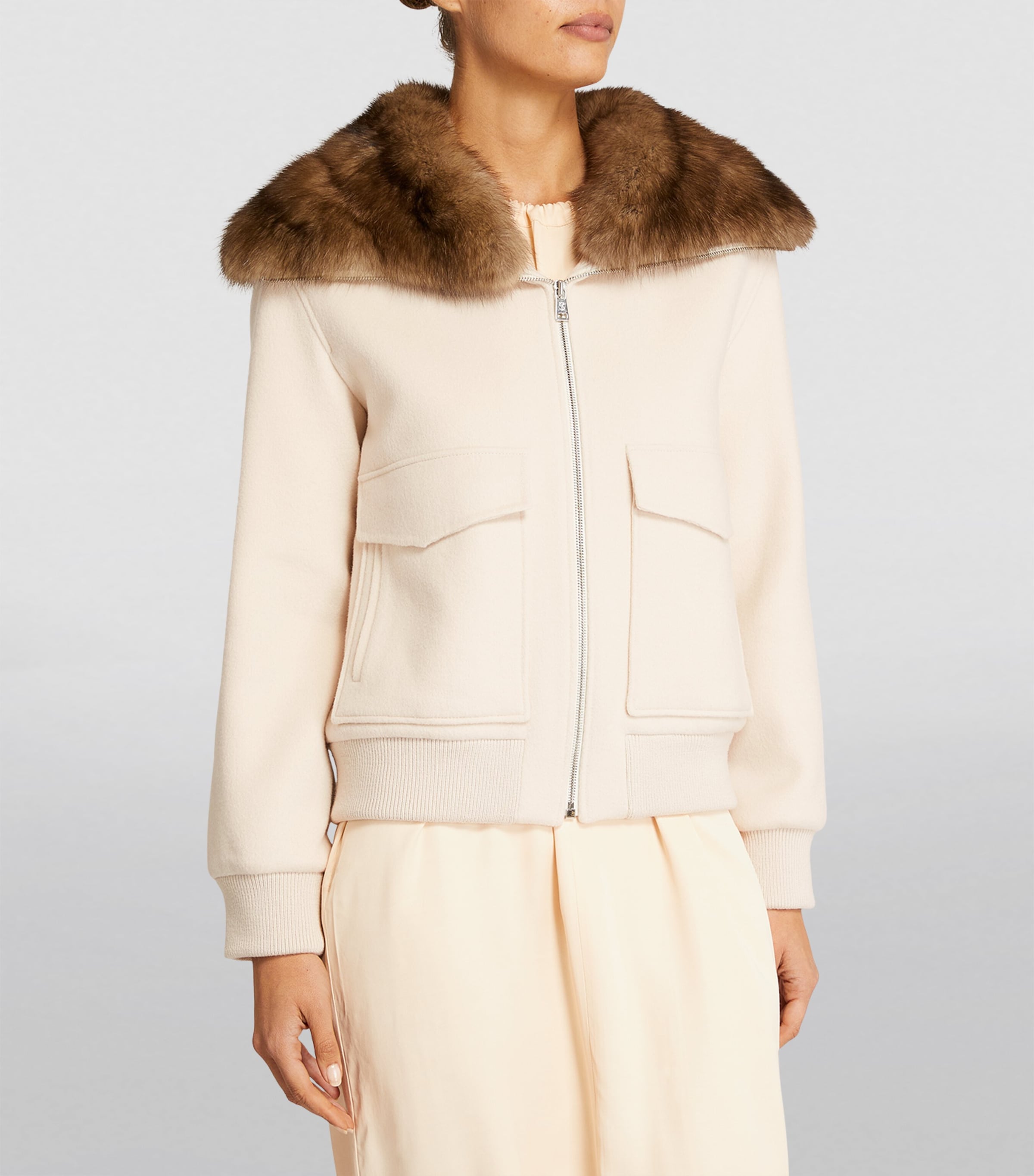 Fur-Collar Bomber Jacket A2154 Image 2
