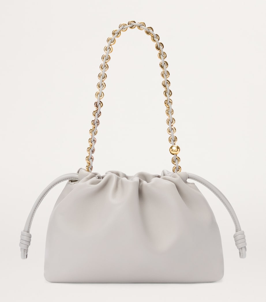 Medium Leather Flamenco Shoulder Bag SHELL GREY Image 6