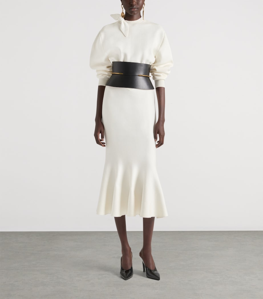 Wool-Cotton Midi Dress IVORY Image 2