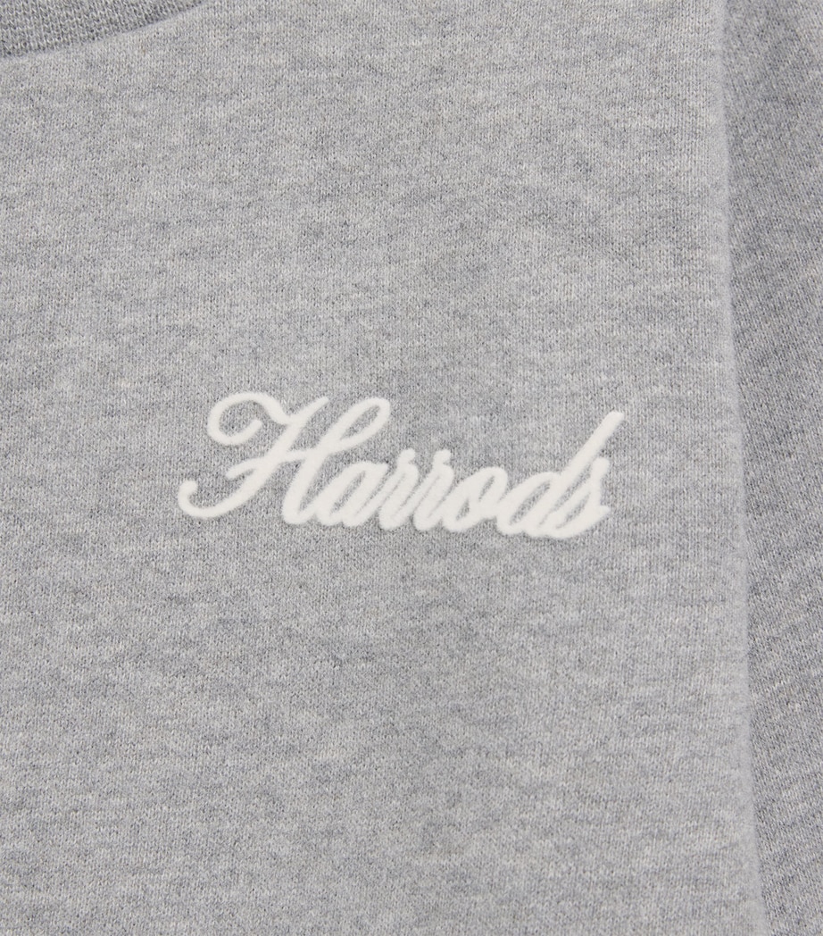 Harrods Cotton Jersey Flocked Logo Sweatshirt (2-8 Years) Grey Image 3