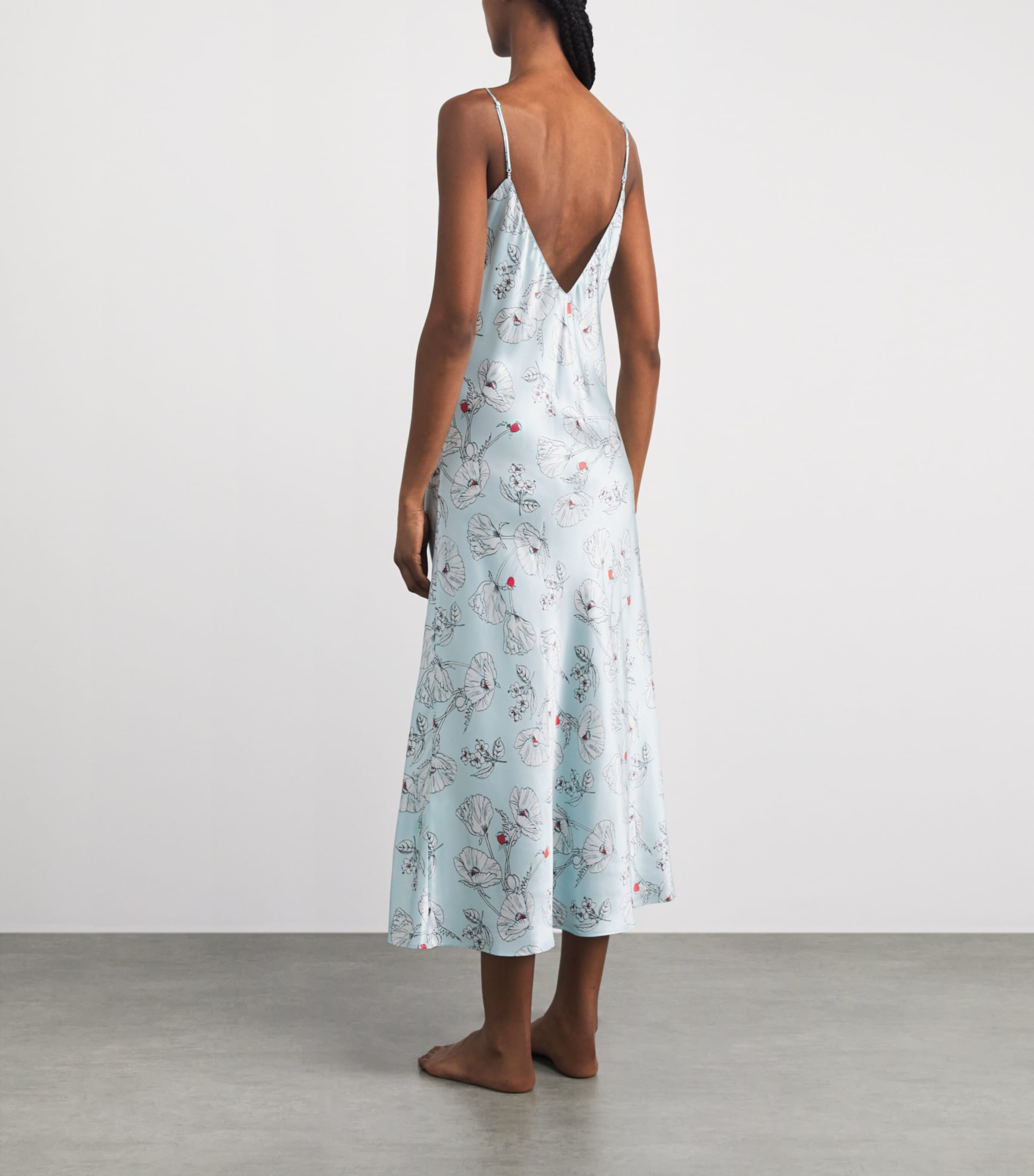 Olivia von Halle Womens Silk Floral Garbo Slip Dress Serafina Image 6