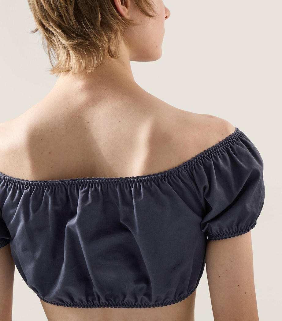 Miu Miu Womens Cotton Poplin Crop Top Image 6