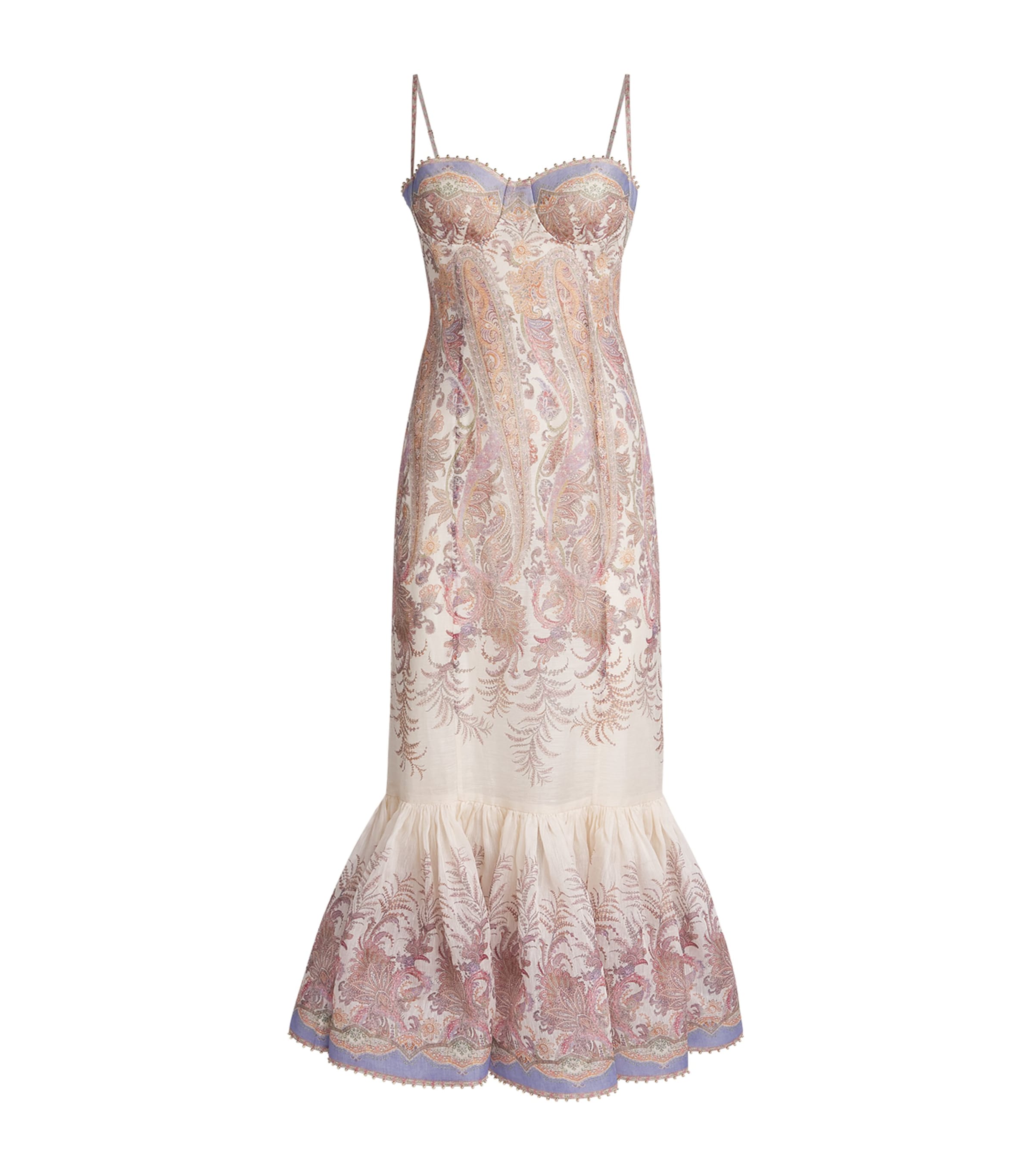 Zimmermann Linen-Silk Alchemy Gown Cream Paisley