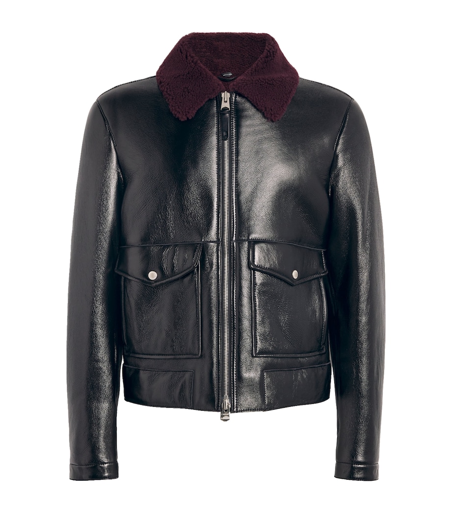 Sheepskin Enzo Jacket BLACK-GARNET Image 1