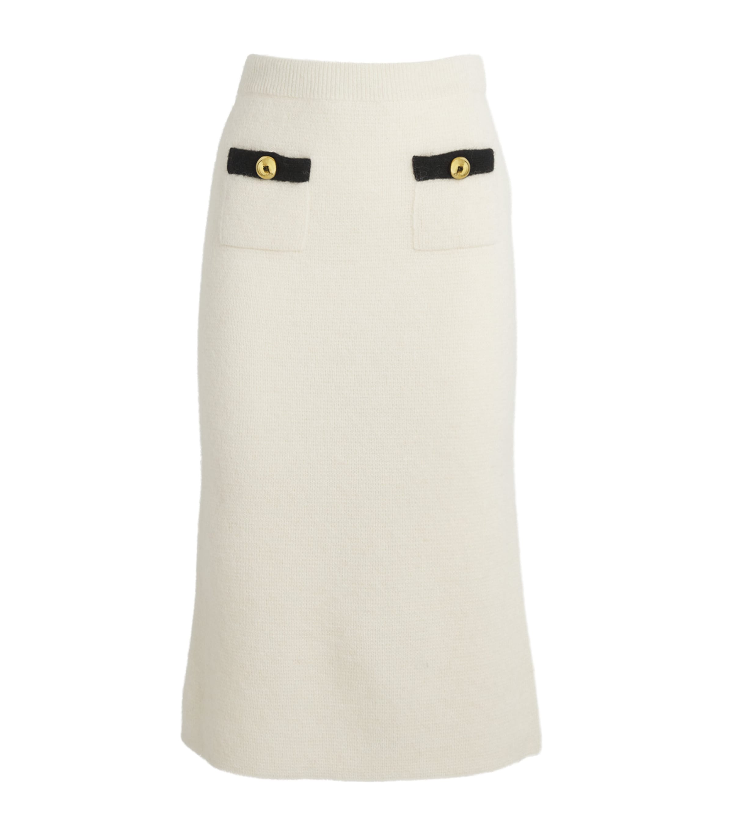 Alessandra Rich Alpaca-blend Midi Skirt In White