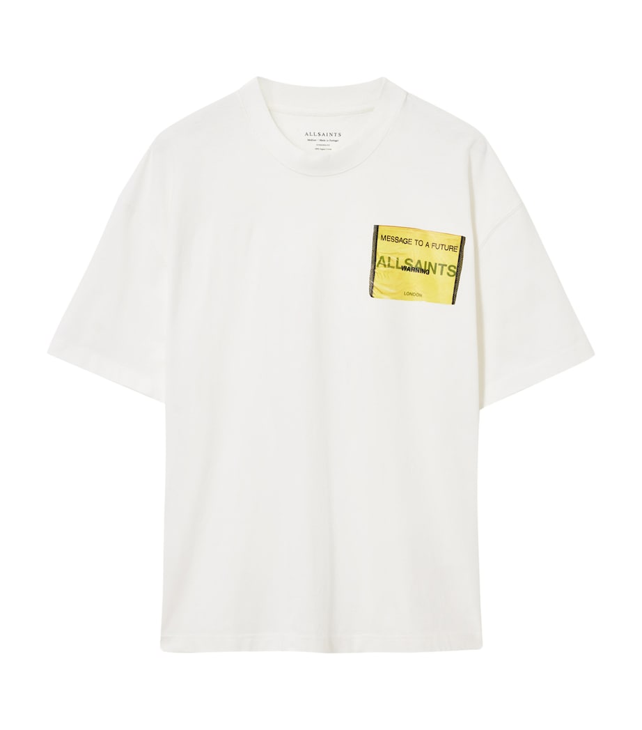 AllSaints Mens Organic Cotton Violation T-Shirt Chalk White Image 1