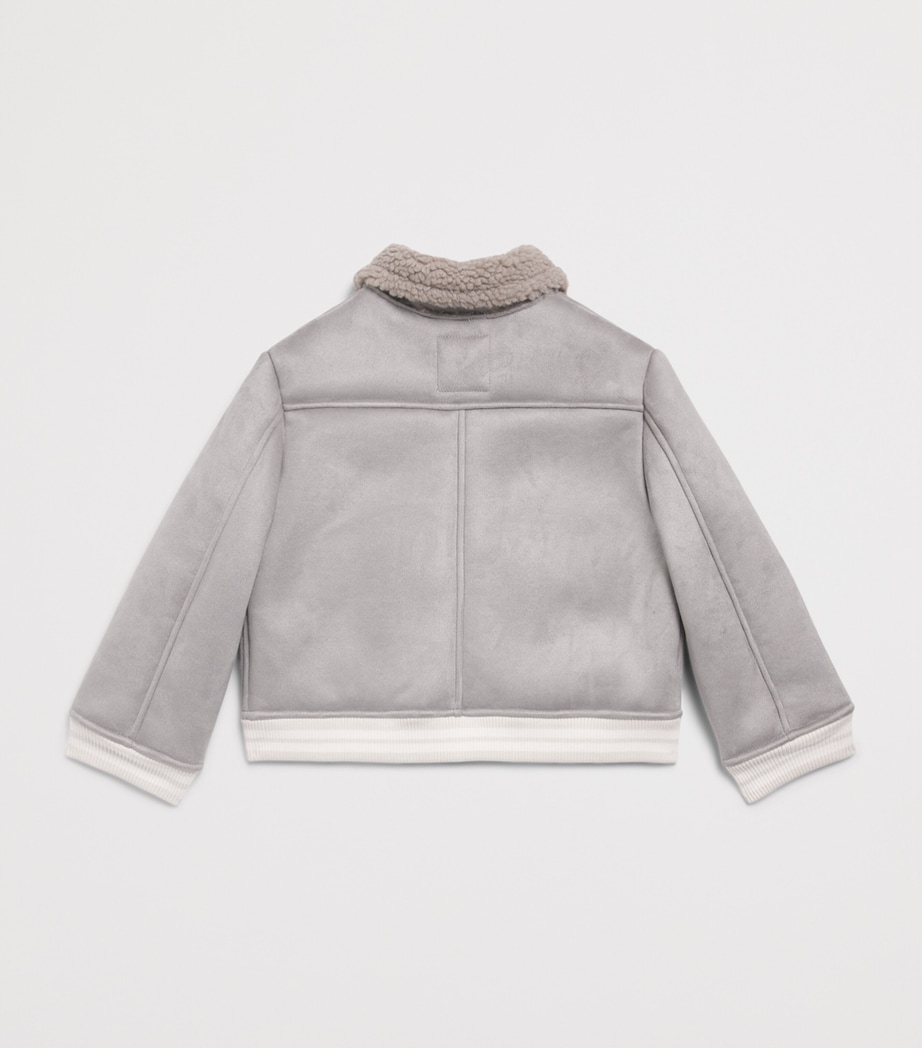Eleventy Kids Collared Bomber Jacket (2-16 Years) Grey Image 2