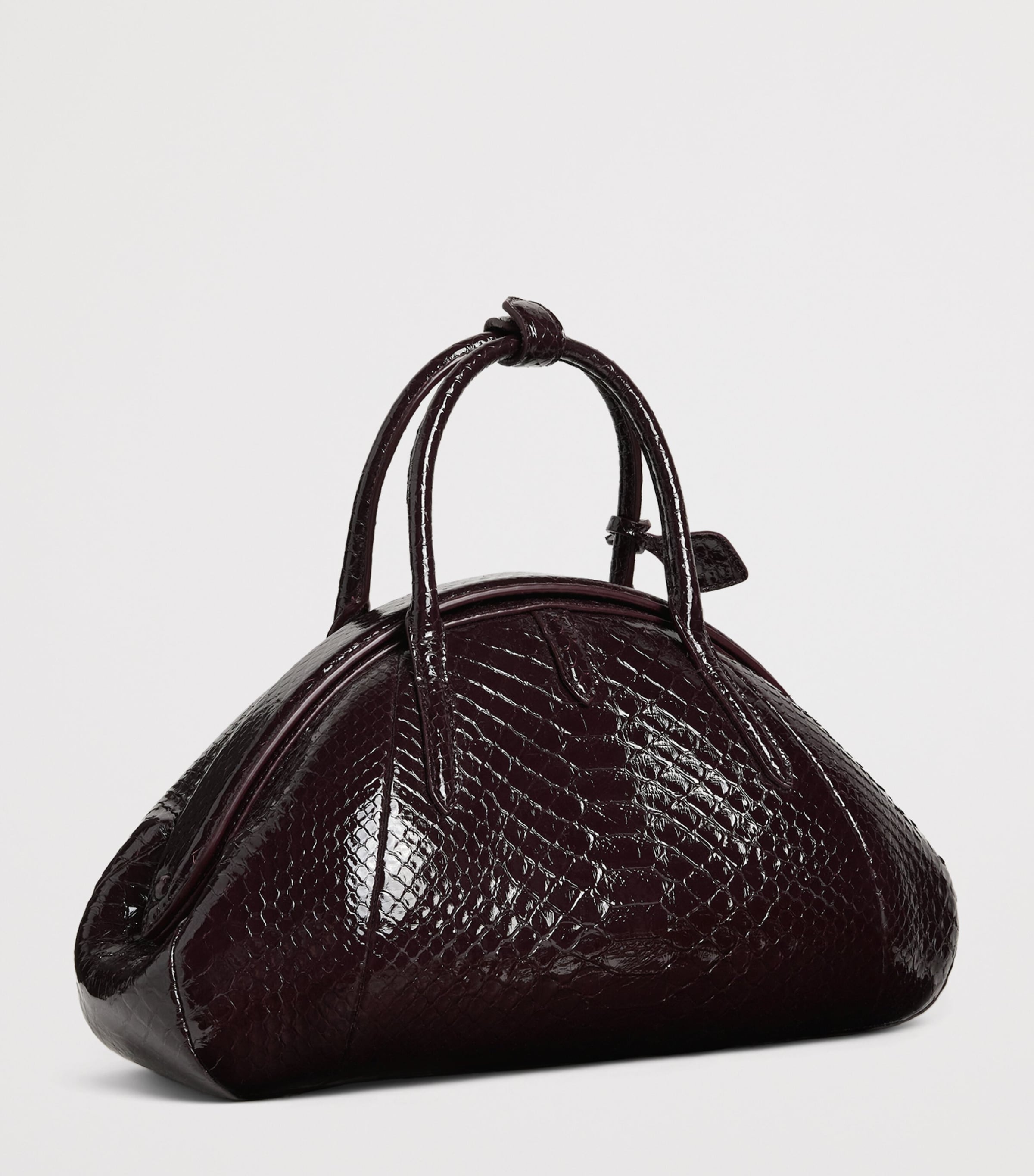 Alaïa Small Snakeskin Purse Top-Handle Bag Bordeaux Image 3