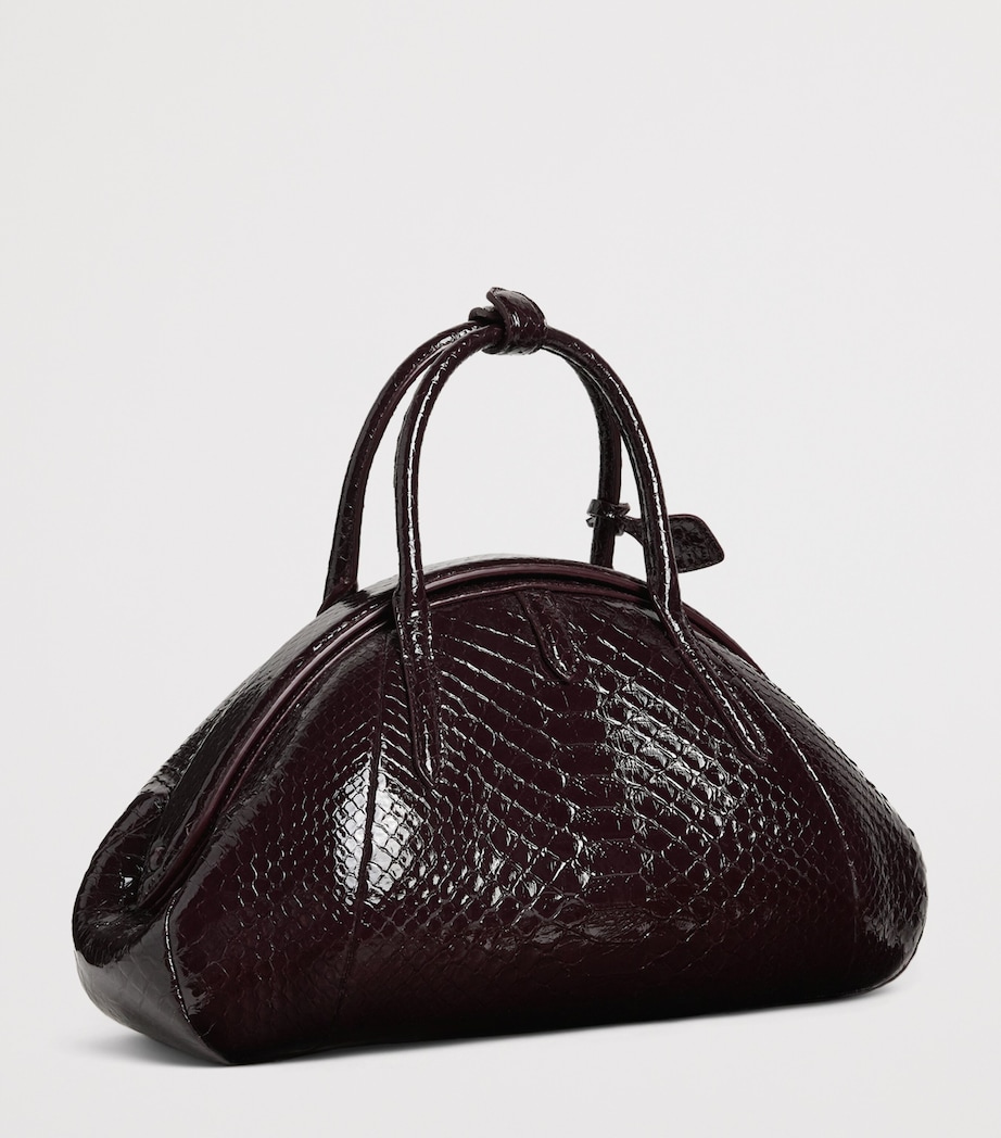 Alaïa Small Snakeskin Purse Top-Handle Bag Bordeaux Image 3