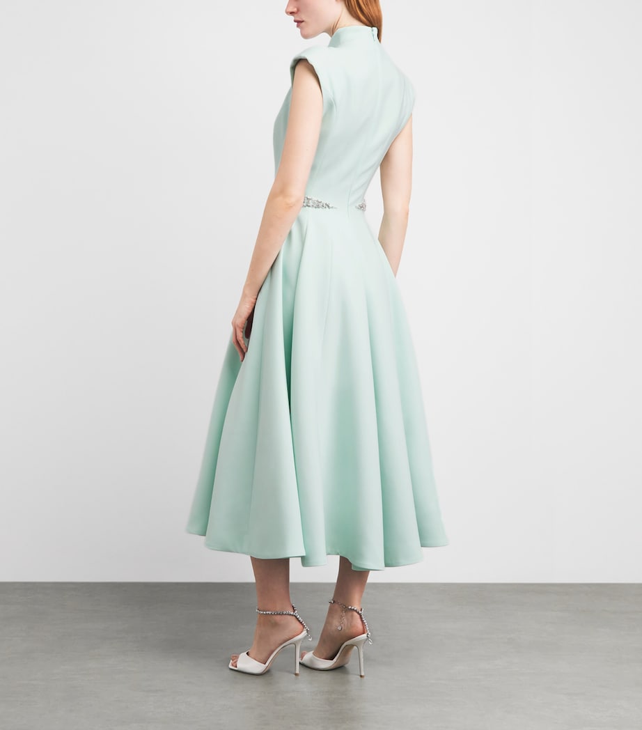 SABINA BILENKO Womens Crepe Erica Midi Dress Mint Image 4