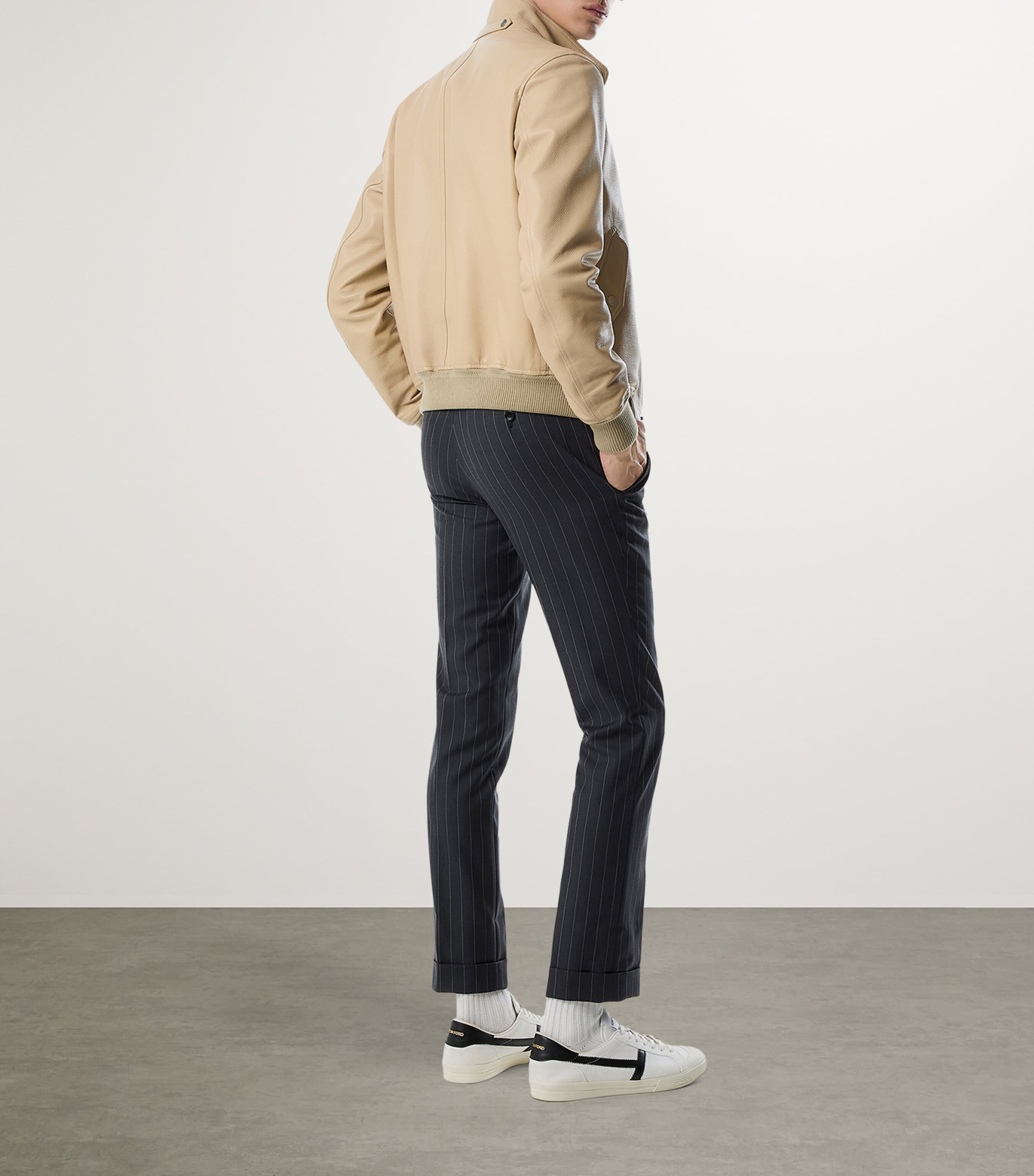 Tumbled Leather Harrington Jacket JB151 Image 3