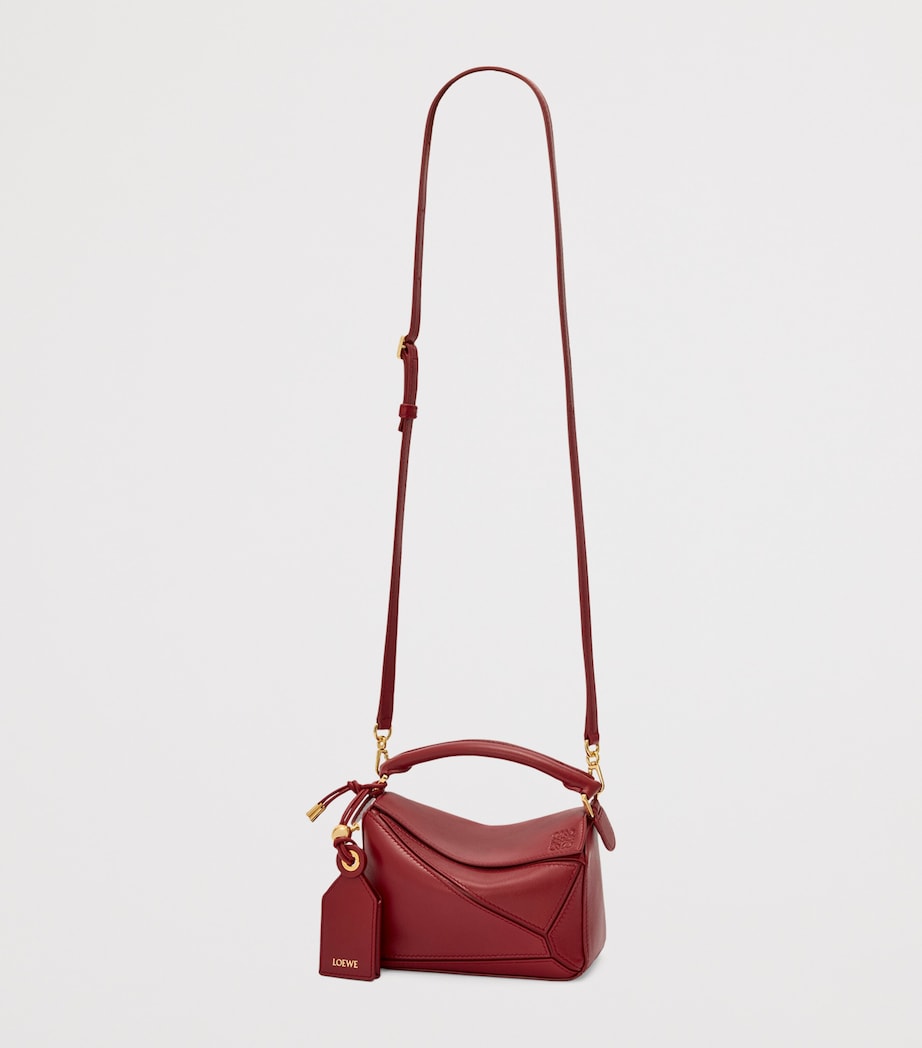 x Paula's Ibiza Mini Lambskin Puzzle Top-Handle Bag BURNT RED Image 7