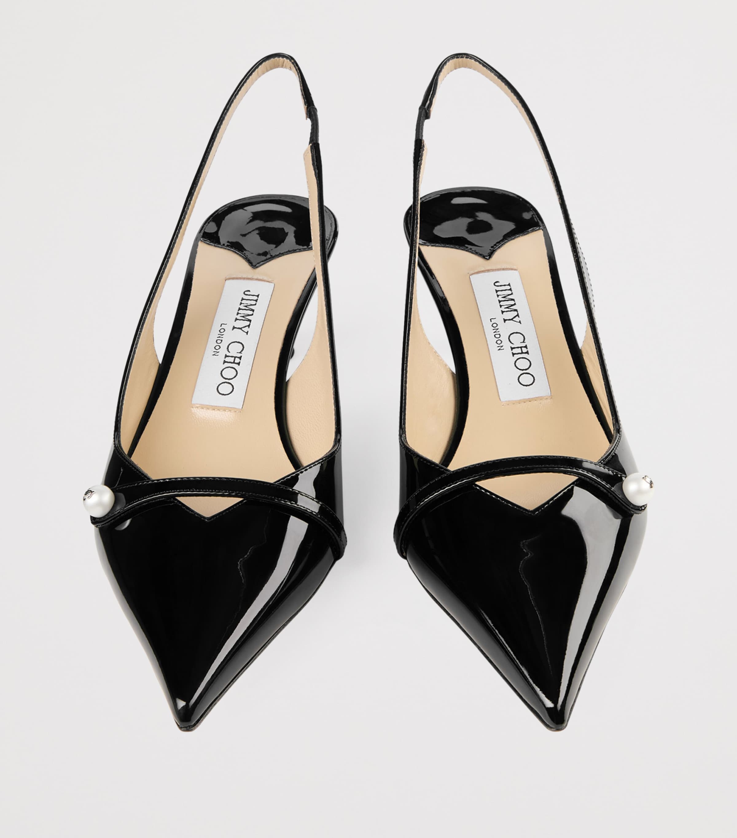 Amita 45 Leather Slingback Pumps BLACK Image 3