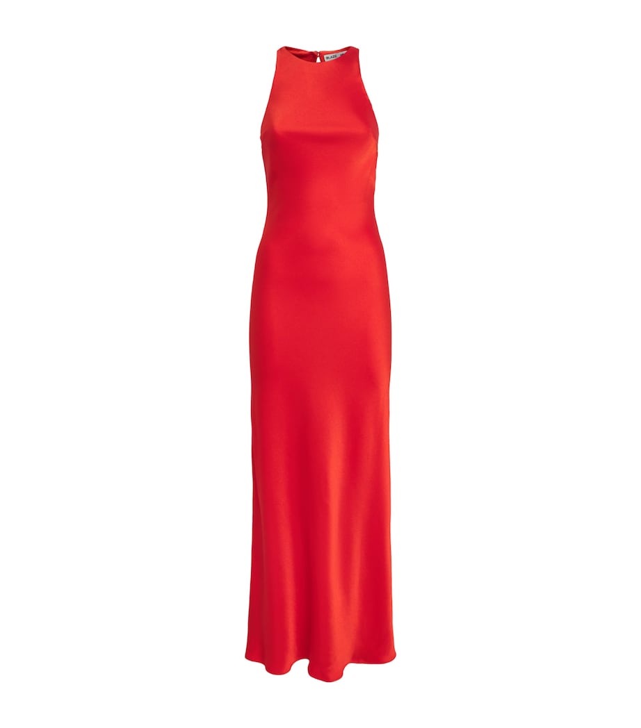 Blazé Milano Womens Satin Novalis Skyros Midi Dress Crab Image 1