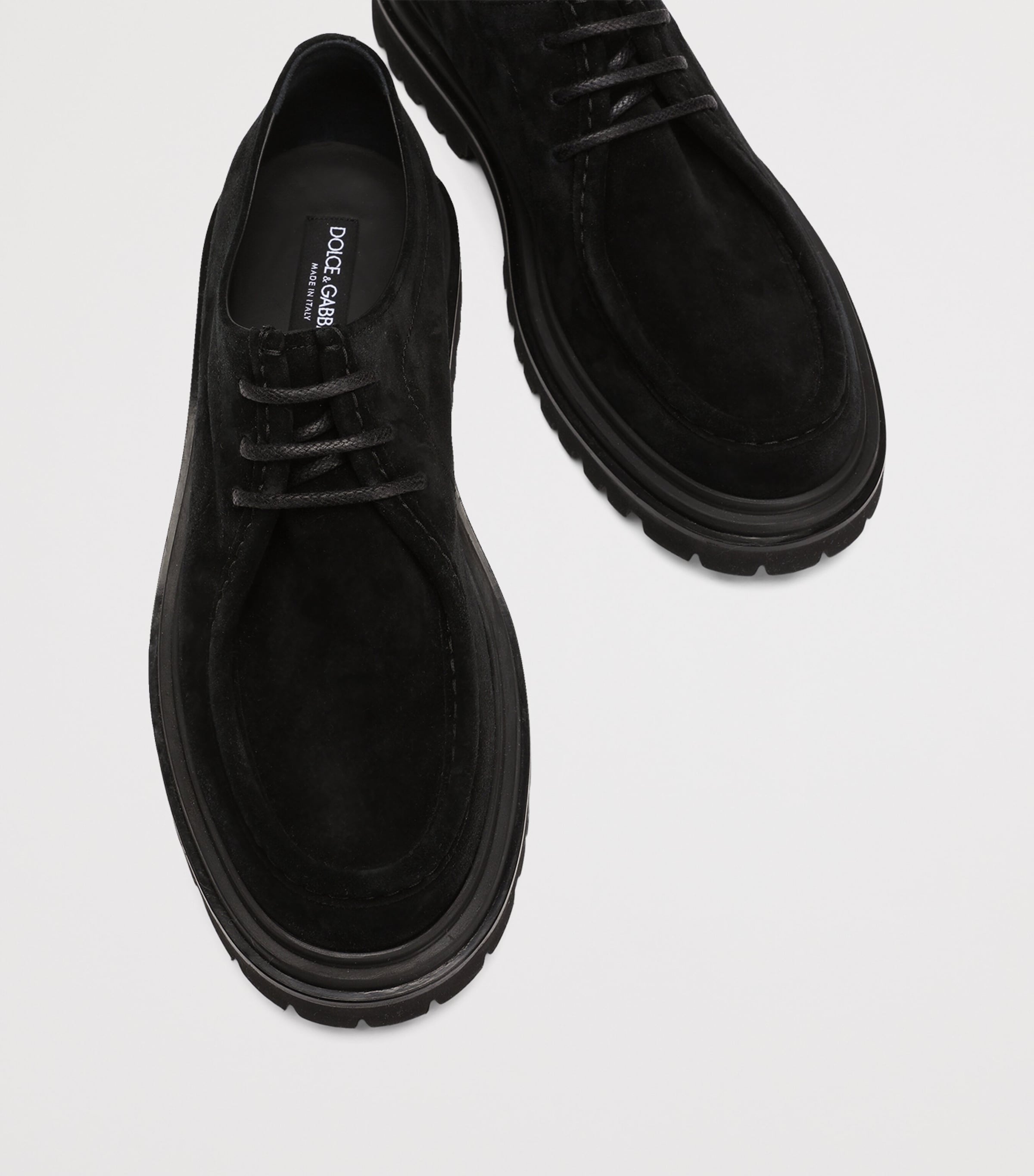 Calfskin Suede Derby Shoes 80999-BLACK Image 4