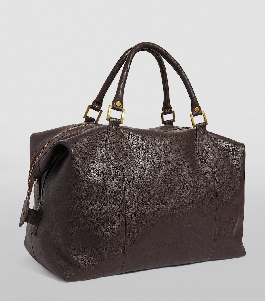 Medium Leather Explorer Holdall CHOCOLATE Image 2
