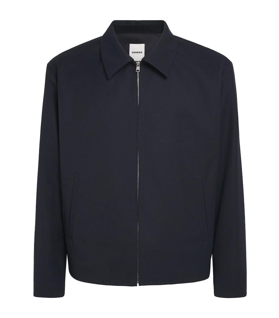 Sandro Paris Mens Lightweight Zipped Jacket Navy Blue Image 1
