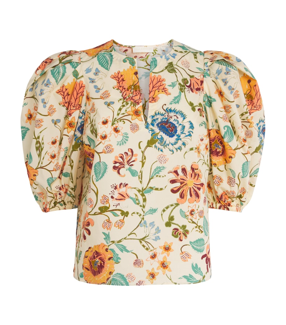 Ulla Johnson Womens Cotton Florielle Floral Blouse Abalone Image 1