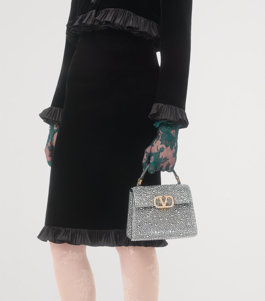 Mini Leather Embellished Top-Handle Bag DLU Image 4