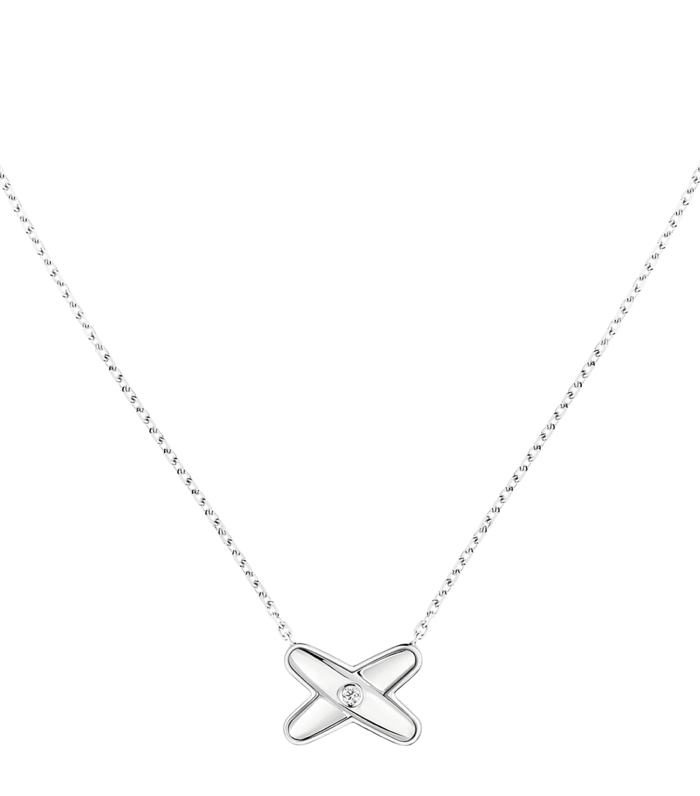 White Gold and Diamond Jeux de Liens Pendant Necklace WHITE GOLD Image 1