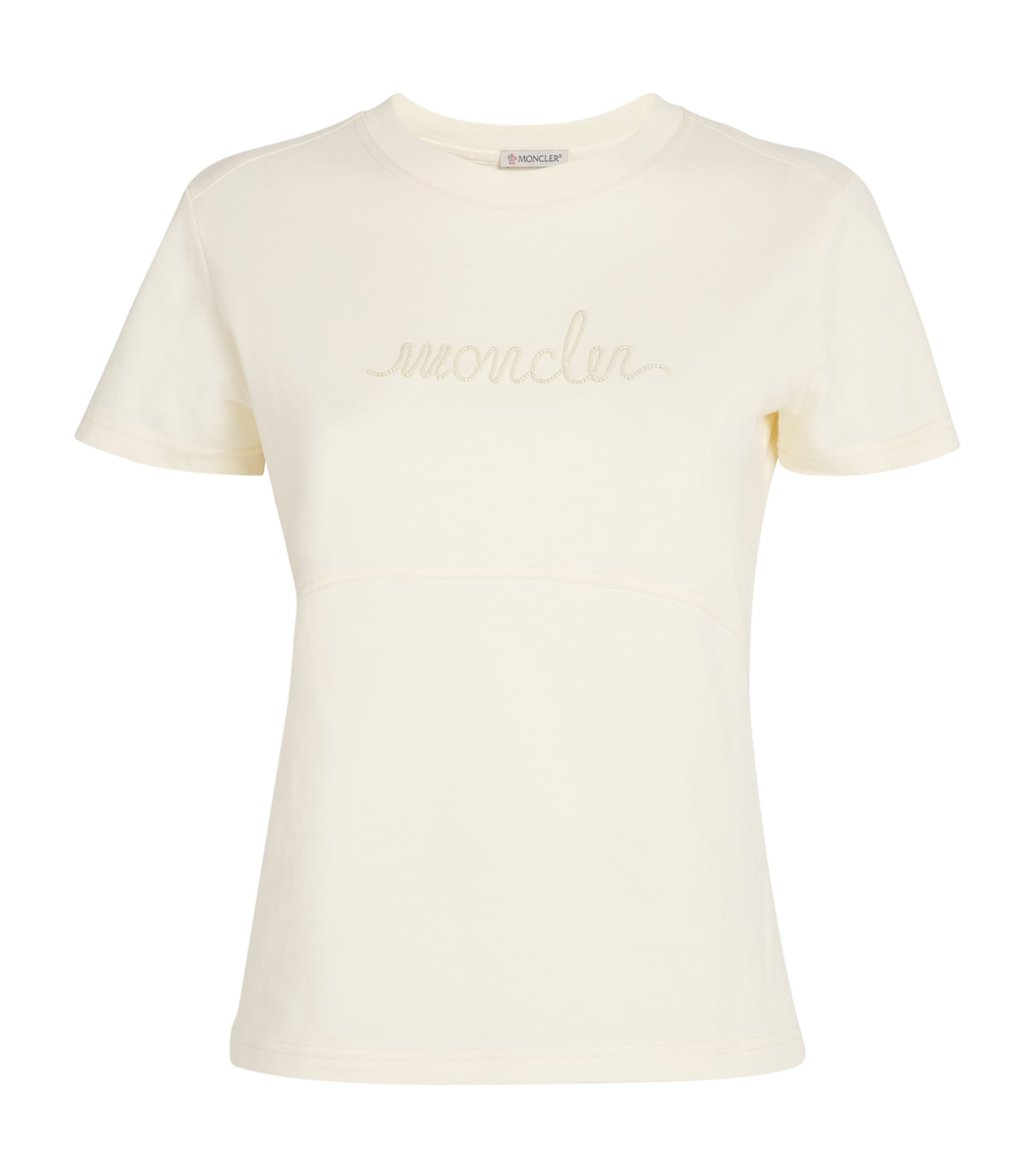 Moncler Cotton Beaded T-shirt In White