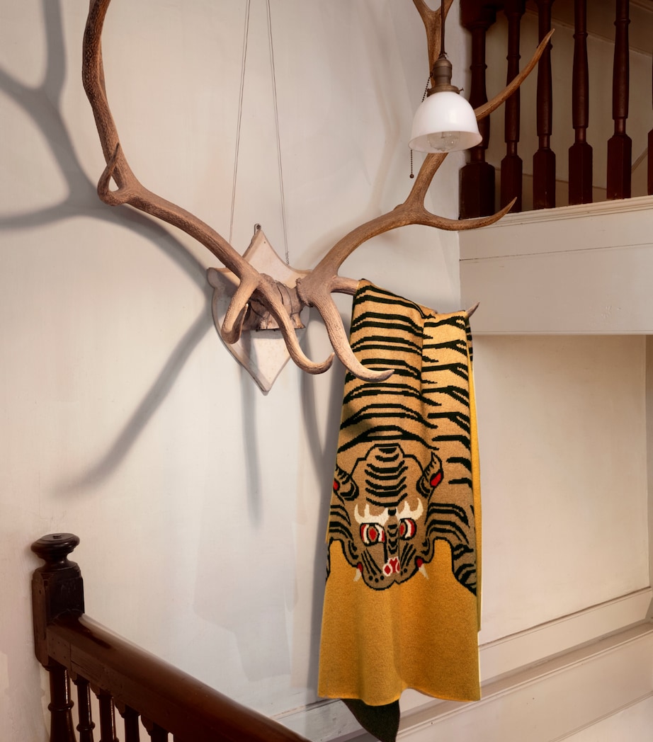Cashmere Tiger Blanket (260cm x 260cm) MUSTARD Image 2