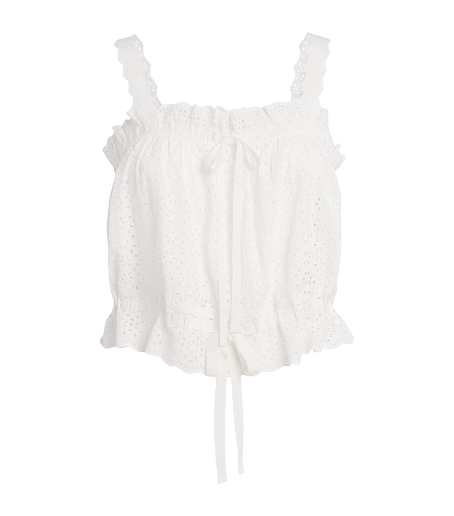 Ulla Johnson Womens Broderie Anglaise Isola Top Pristine Image 1