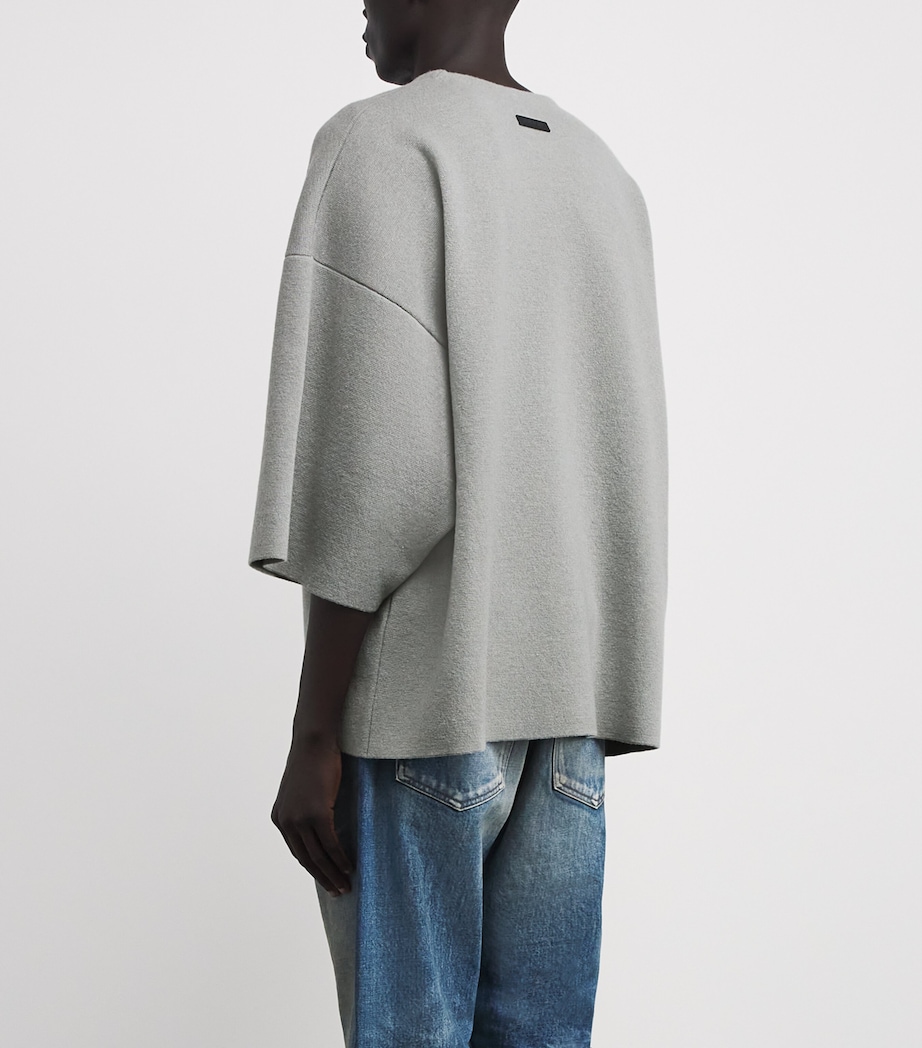 Virgin Wool Milano Stitch Oversized T-Shirt FLINT Image 4