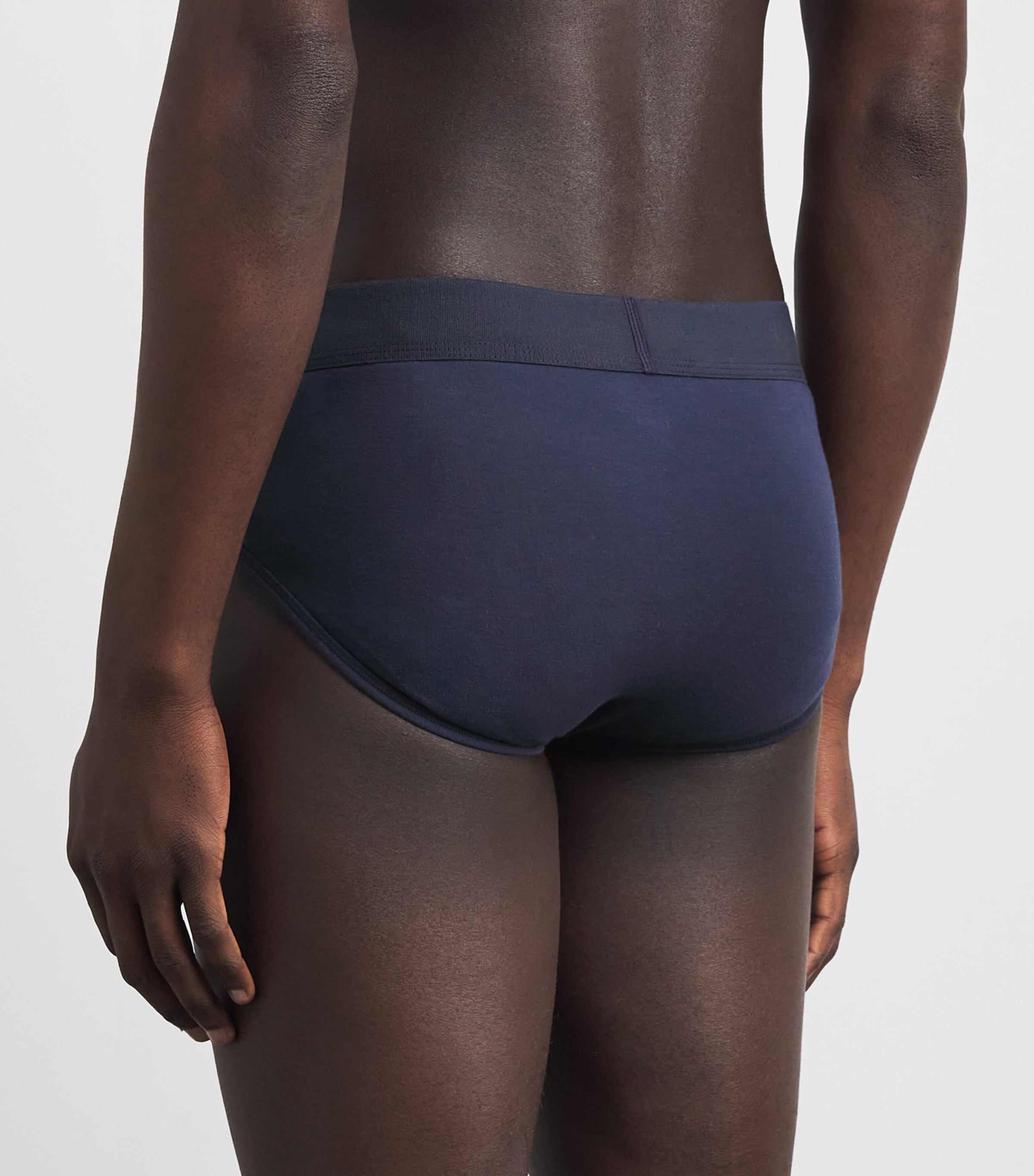Skims Mens Stretch-Cotton Briefs (Pack of 3) Blue Black Multi Image 3