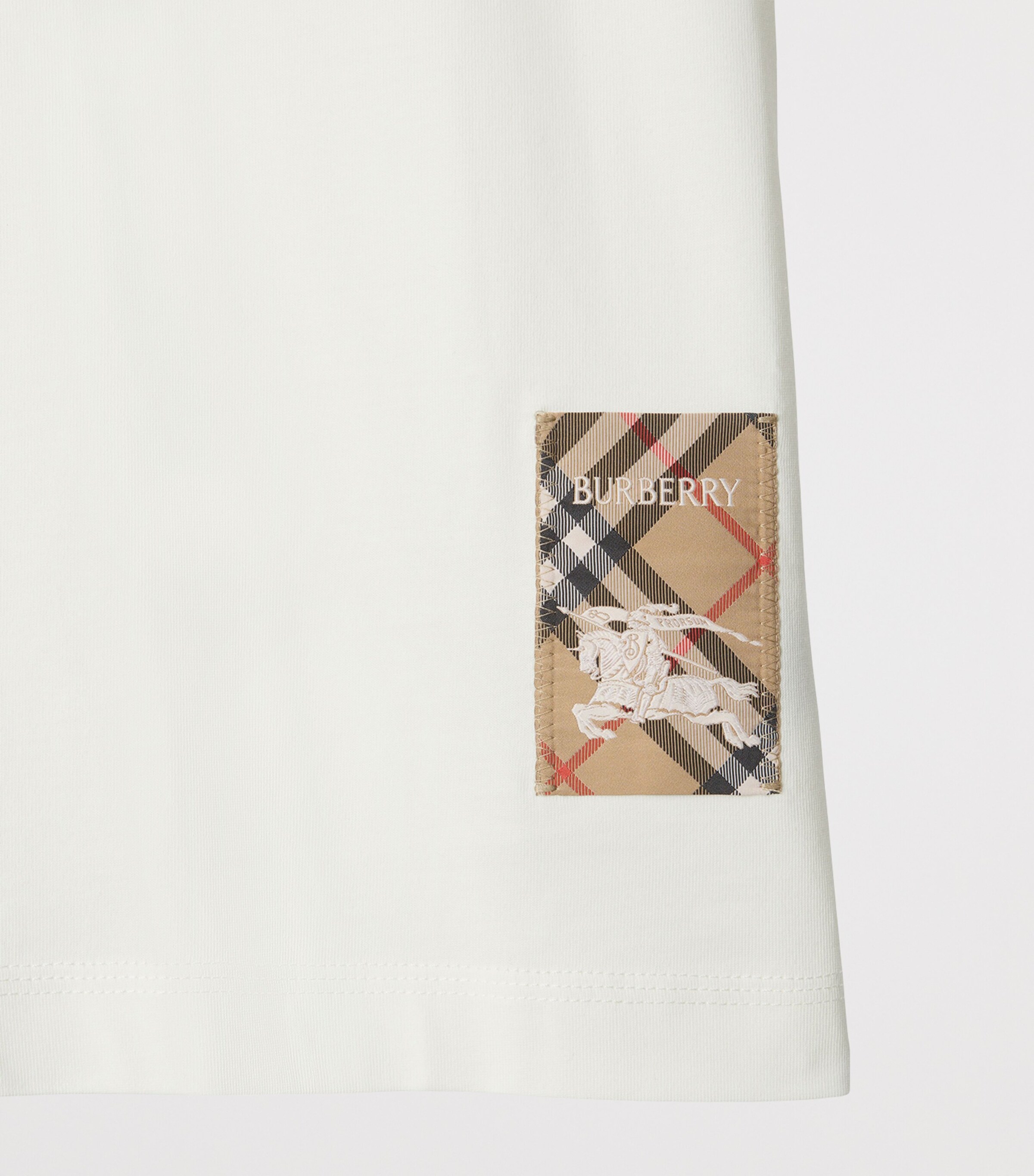 Cotton Check Label T-Shirt CHALK Image 4