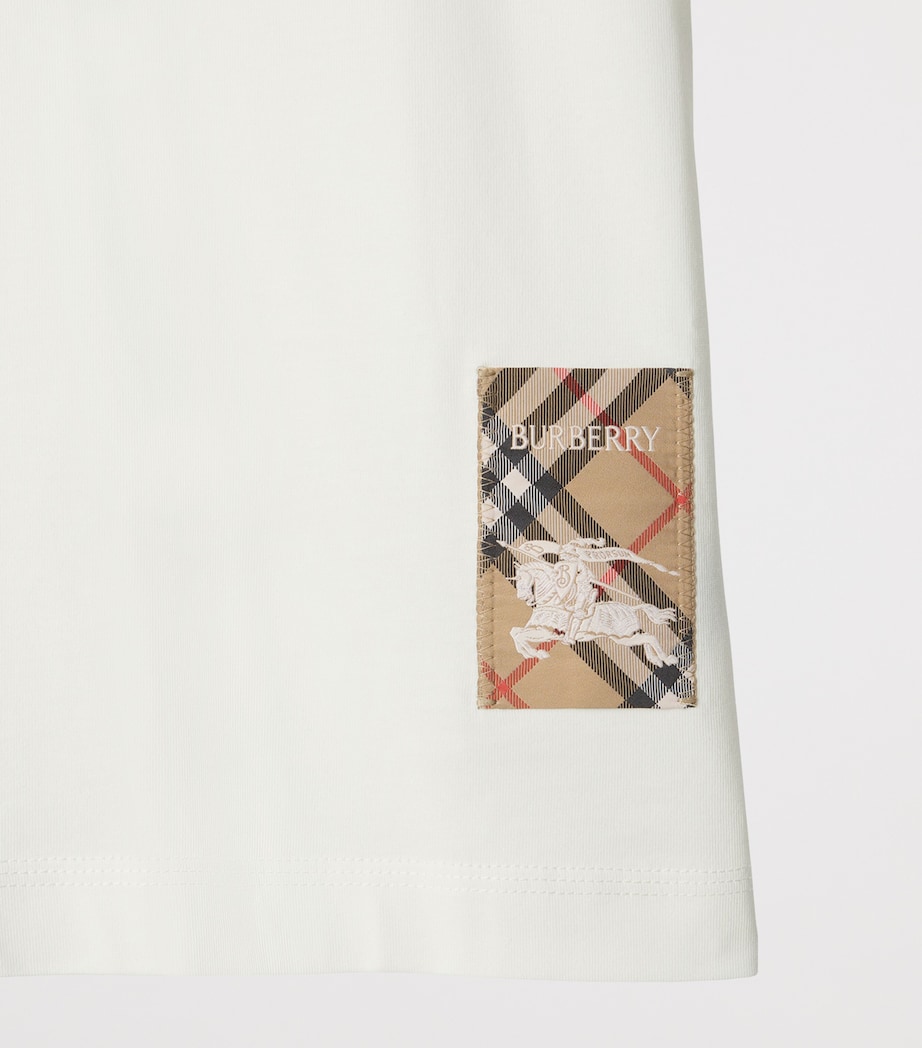 Cotton Check Label T-Shirt CHALK Image 4