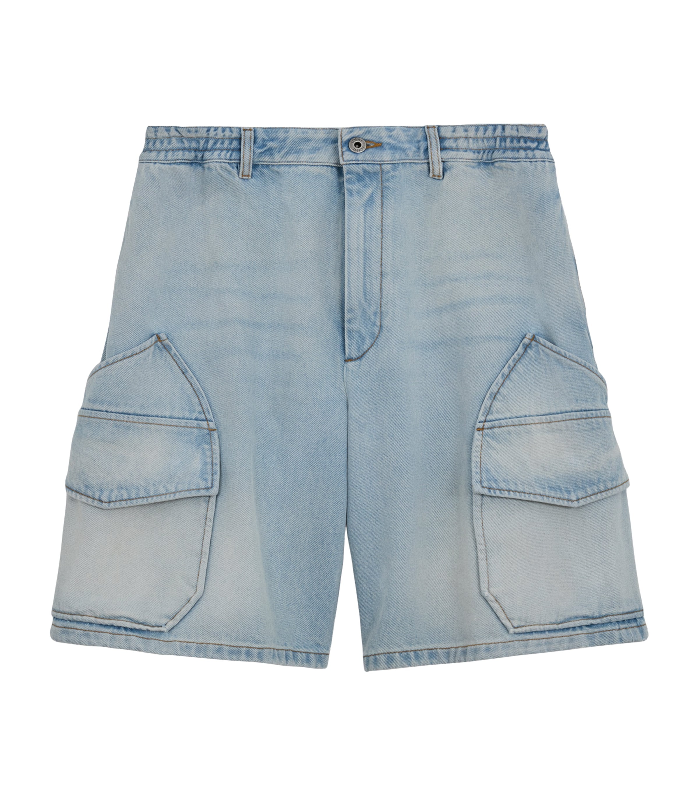 LOEWE Mens x Paula's Ibiza Cargo Denim Shorts Washed Blue Image 1