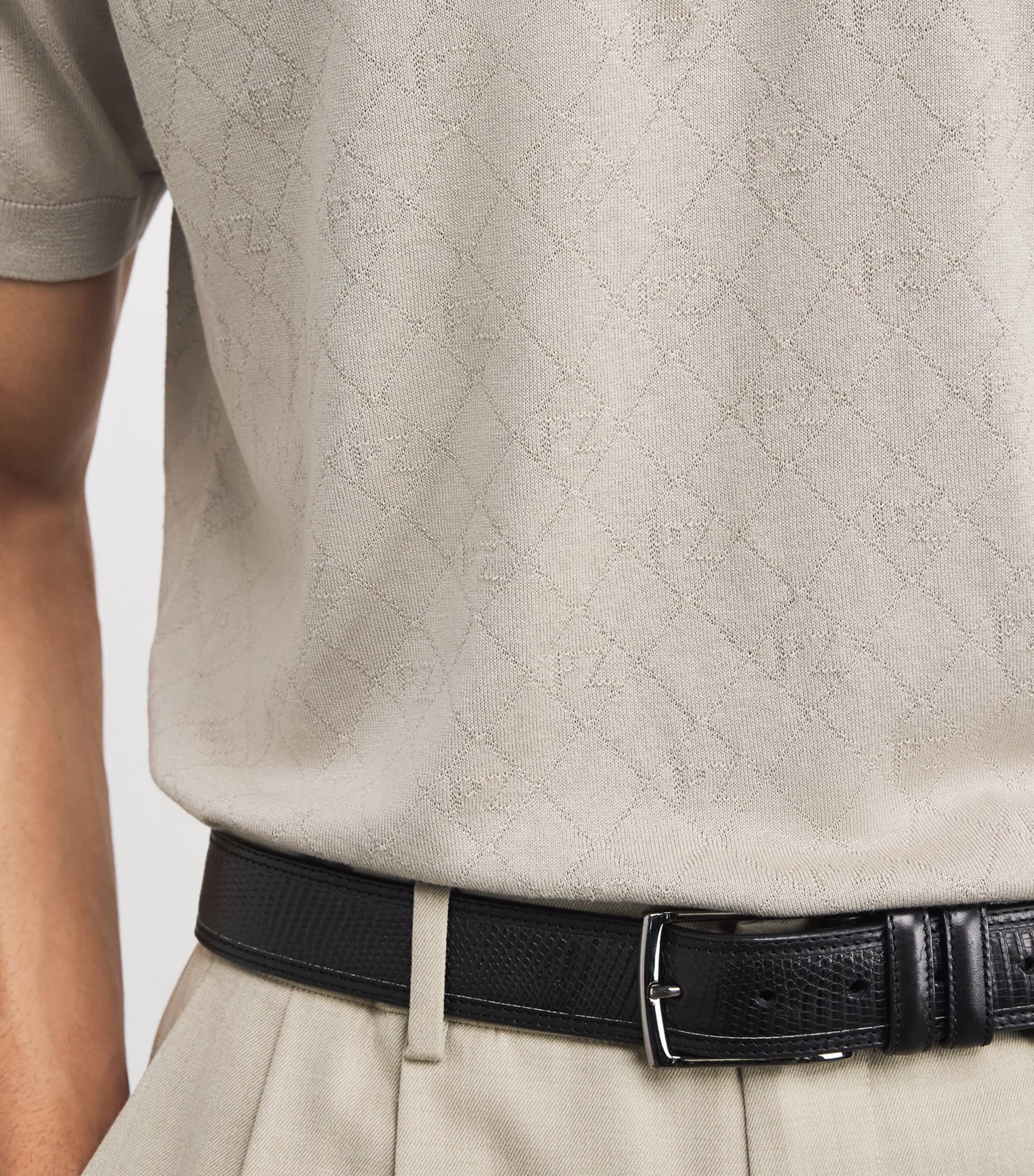 Silk-Cotton Zip Polo Shirt 37 LIGHT BROWN Image 6