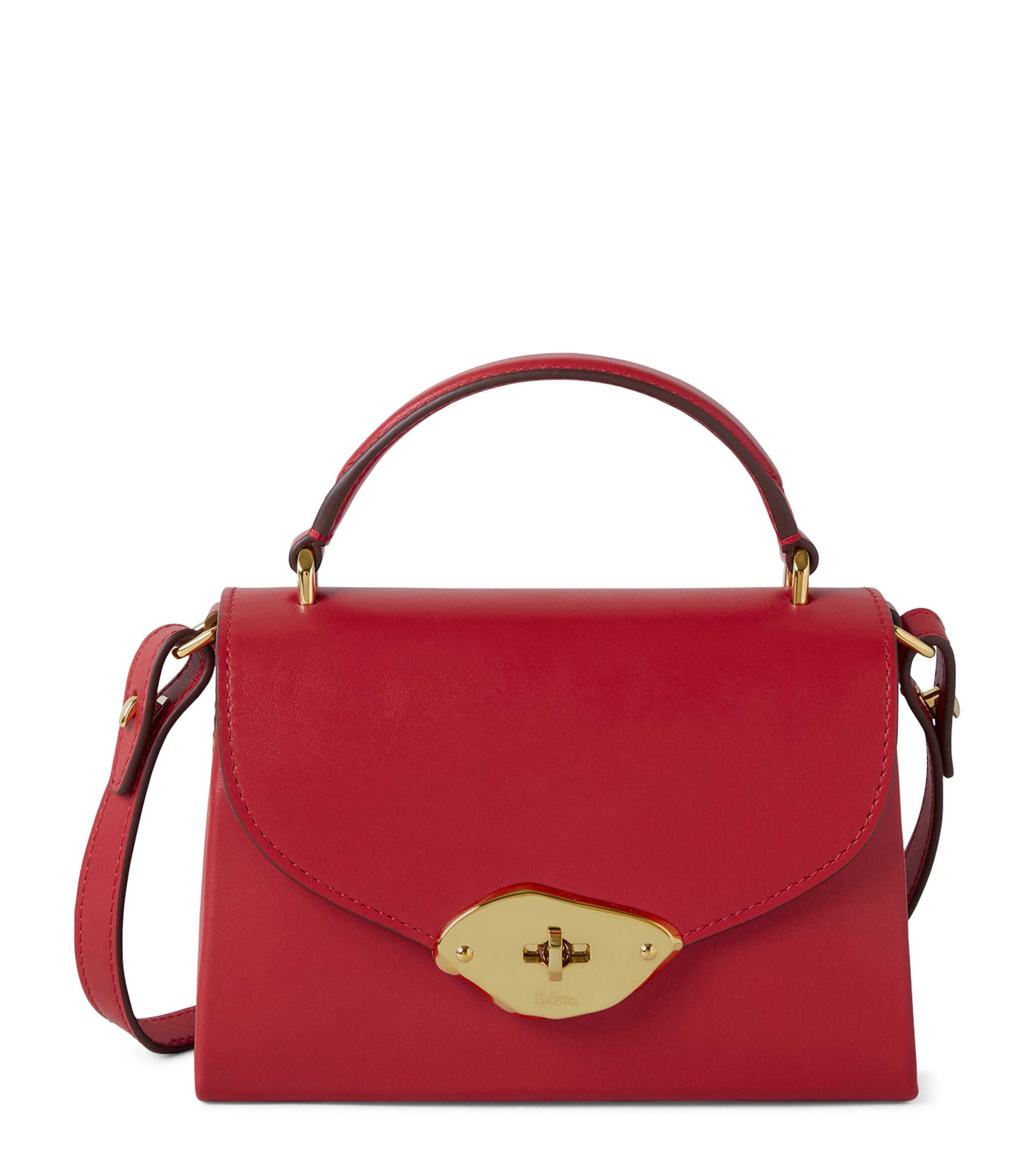 Shop Mulberry Small Leather Lana Top-handle Bag In Red