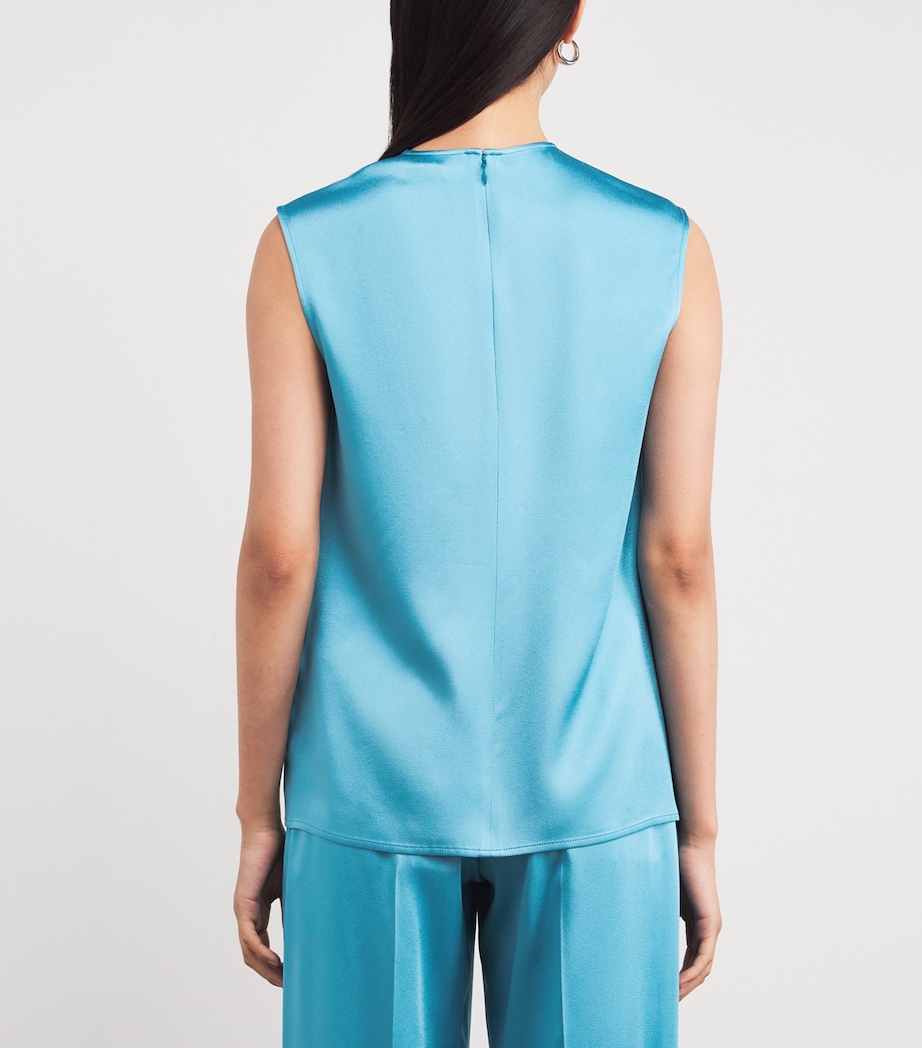 Satin Sleeveless Blouse 4130 STEEL BLUE Image 4