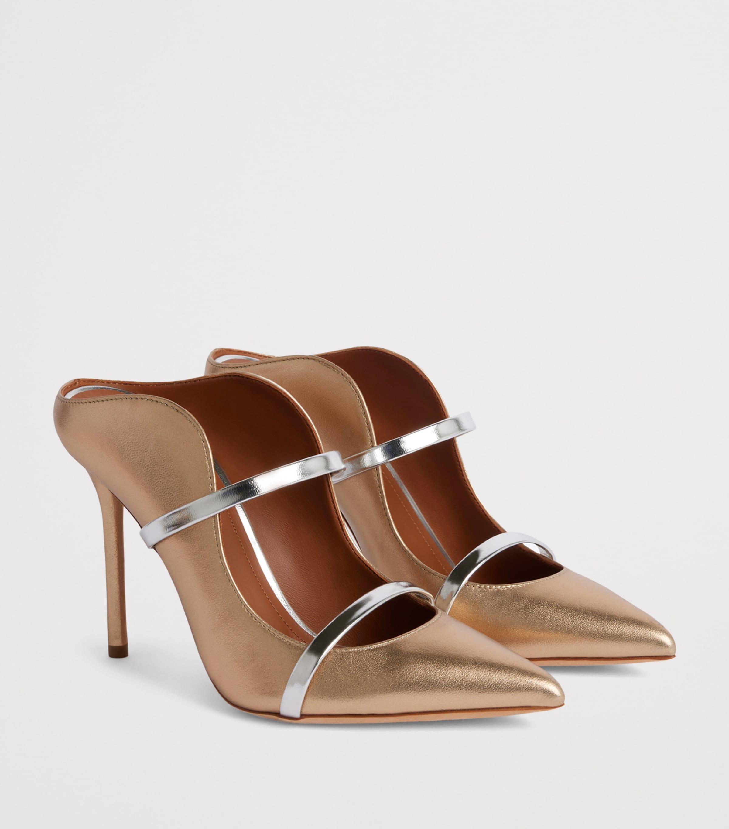 Metallic Leather Maureen Mules 100 GOLD Image 3